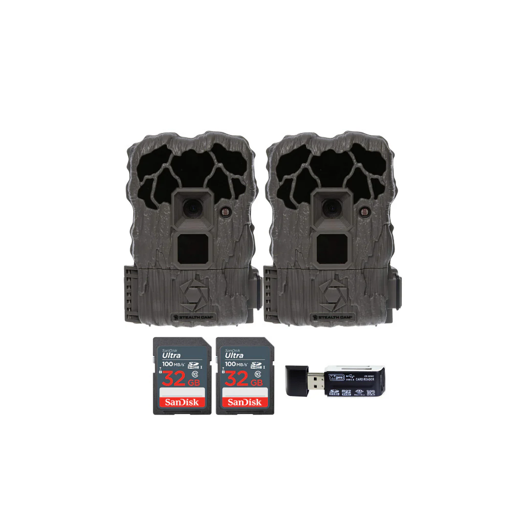 Stealth Cam 20MP Trail Camera with 60 Feet Range Detection and 720P Video Resolution (2-Pack) Bundle
