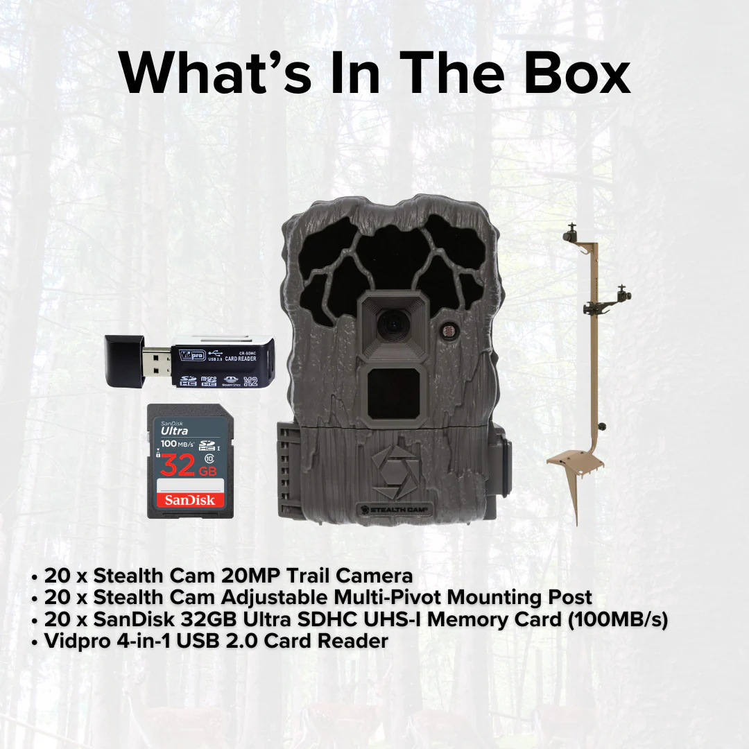 Stealth Cam 20MP Trail Camera with 60 Feet Range Detection (2-Pack) x 10 Bundle - Image 7