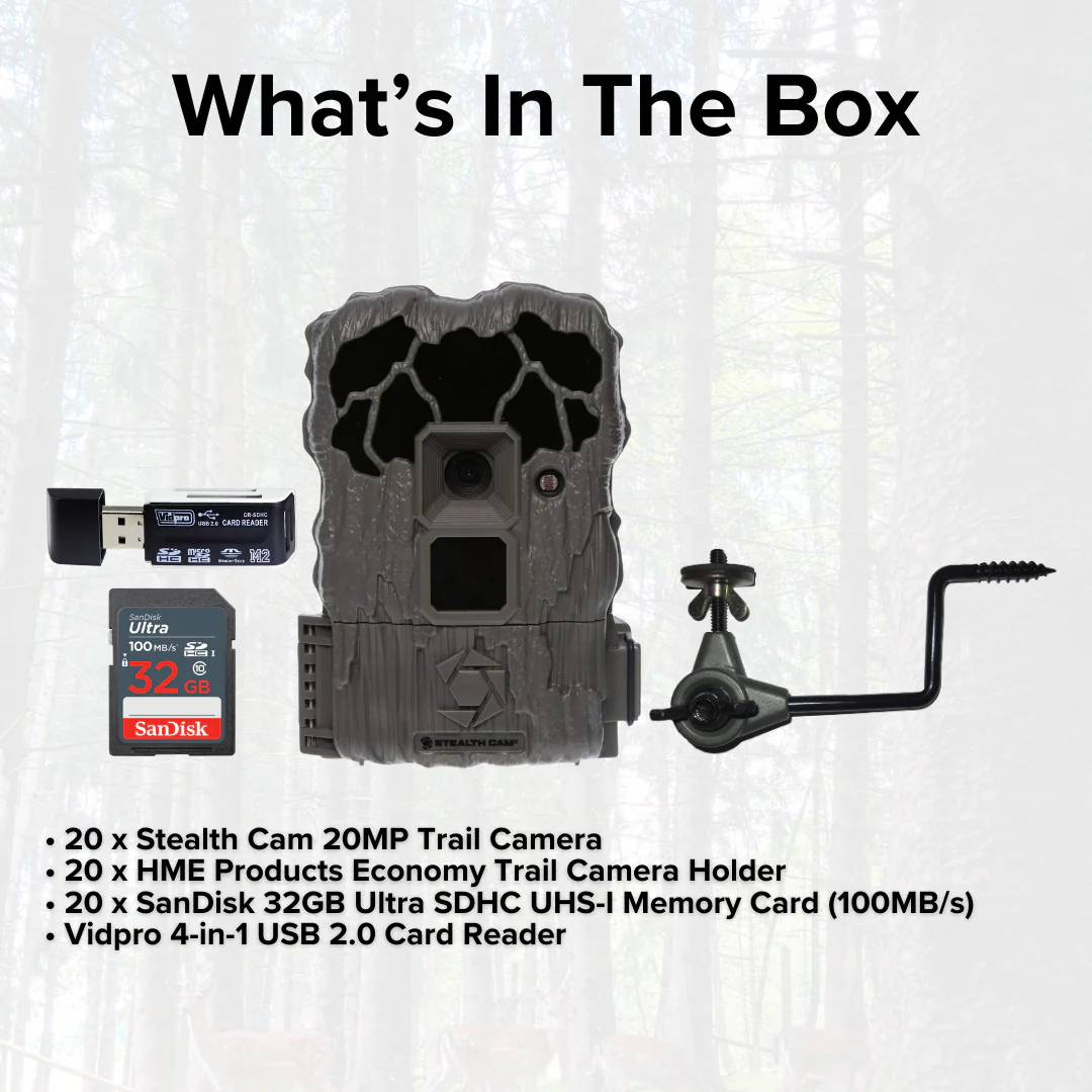 Stealth Cam 20MP Trail Camera with 60 Feet Range Detection and 720P Video (2-Pack) x 10 Bundle - Image 7