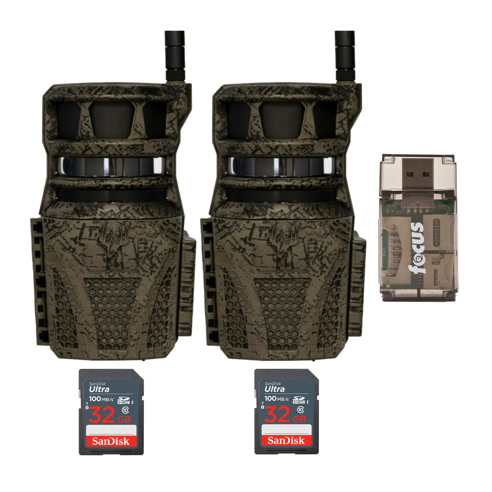 Wildgame Innovations Orbit 360-Degree 36MP Trail Camera (2-Pack) with Memory Card (2-Pack) Bundle