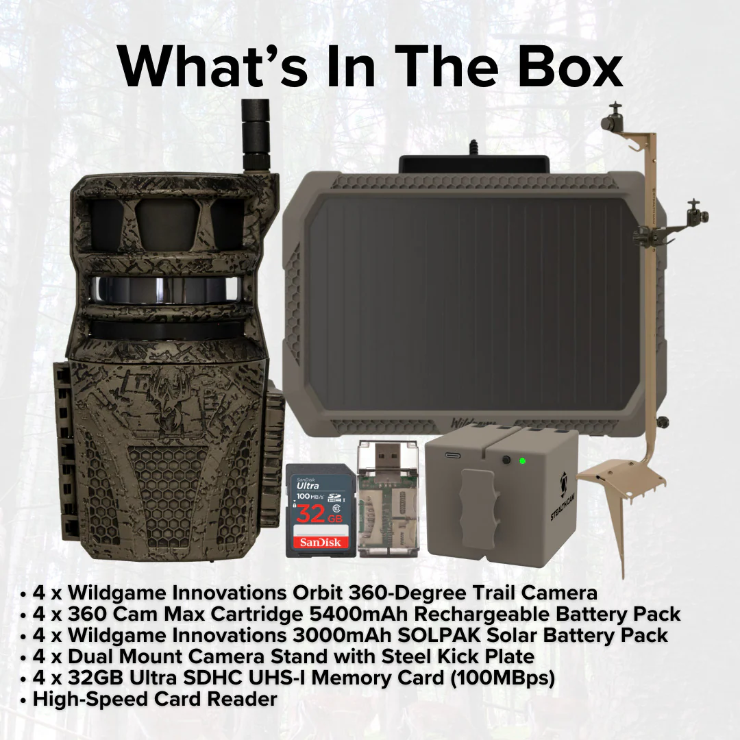 Wildgame Innovations Orbit 360-Degree Trail Camera with 36MP Image and 1080p Video (4-Pack) Bundle - Image 7
