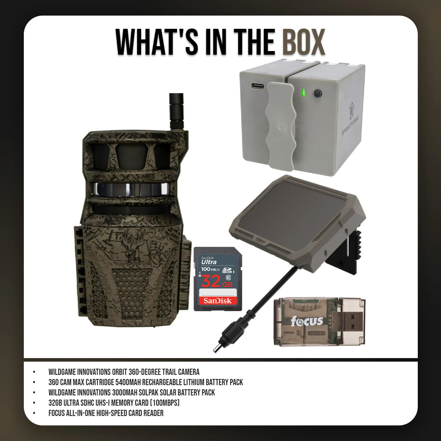 Wildgame Innovations Orbit 360-Degree Trail Camera with 36MP Image Quality and 1080p Video Bundle - Image 7
