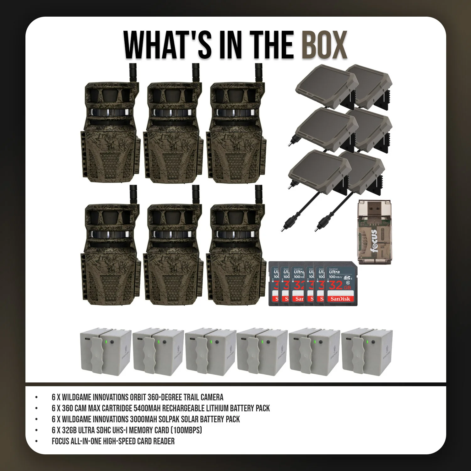 Wildgame Innovations Orbit 360-Degree Trail Camera with 36MP Image Quality (6-Pack) Bundle - Image 7
