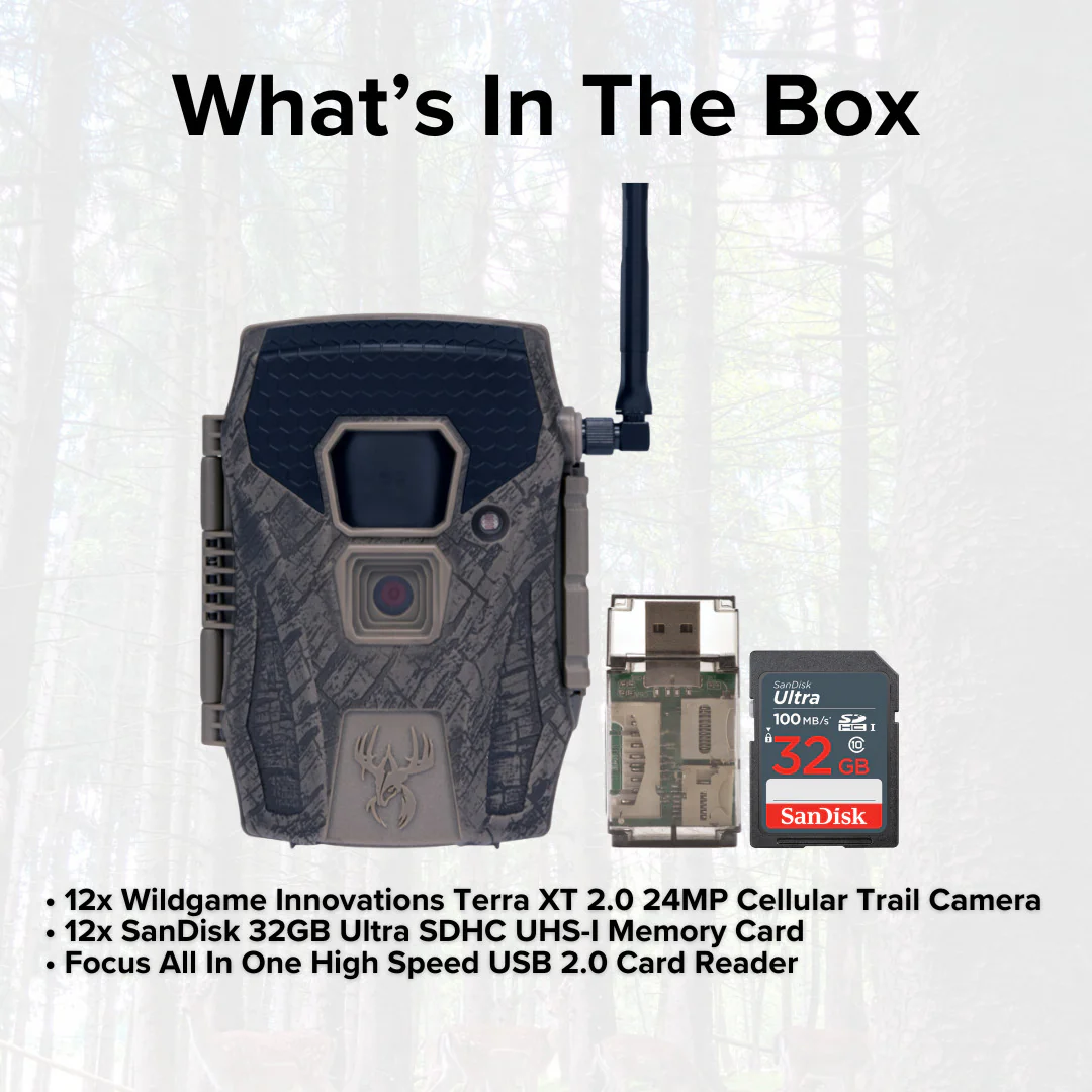 Wildgame Innovations Terra XT 2.0 24MP Three Cellular Trail Cameras (4-Pack) with Memory Card Bundle - Image 7