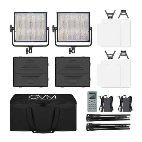 GVM 520S-B Bi-Color LED Studio Video 2-Light Panel Kit - Image 2