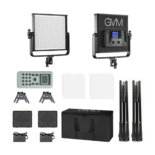 GVM 672S-B Bi-Color LED Studio Video Panel 2-Light Kit (Black) - Image 2