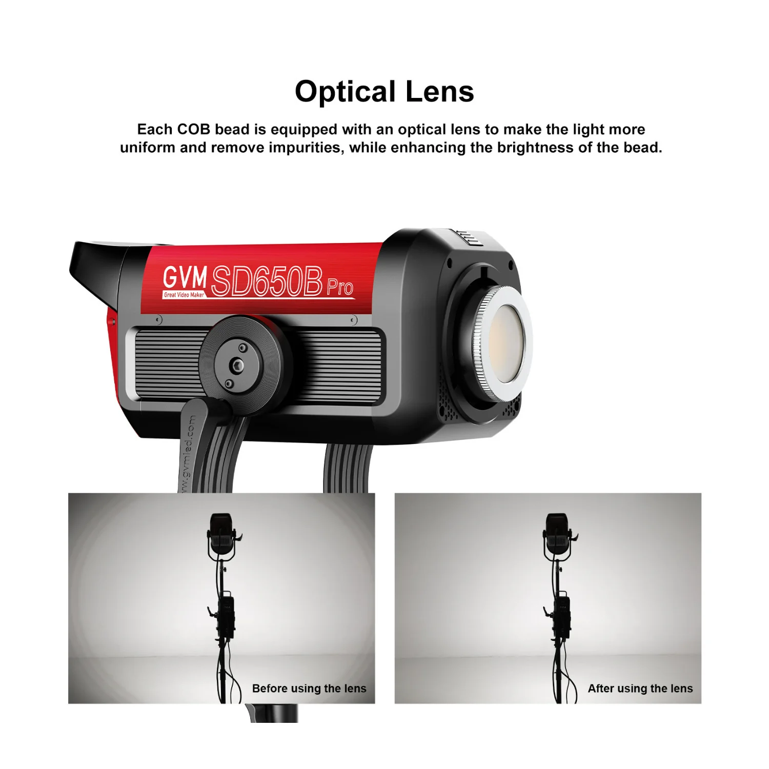 GVM PRO-SD650B 650W Bi-Color Monolight with 12 Light Effect Modes, V-Mount and Mesh Bluetooth - Image 5