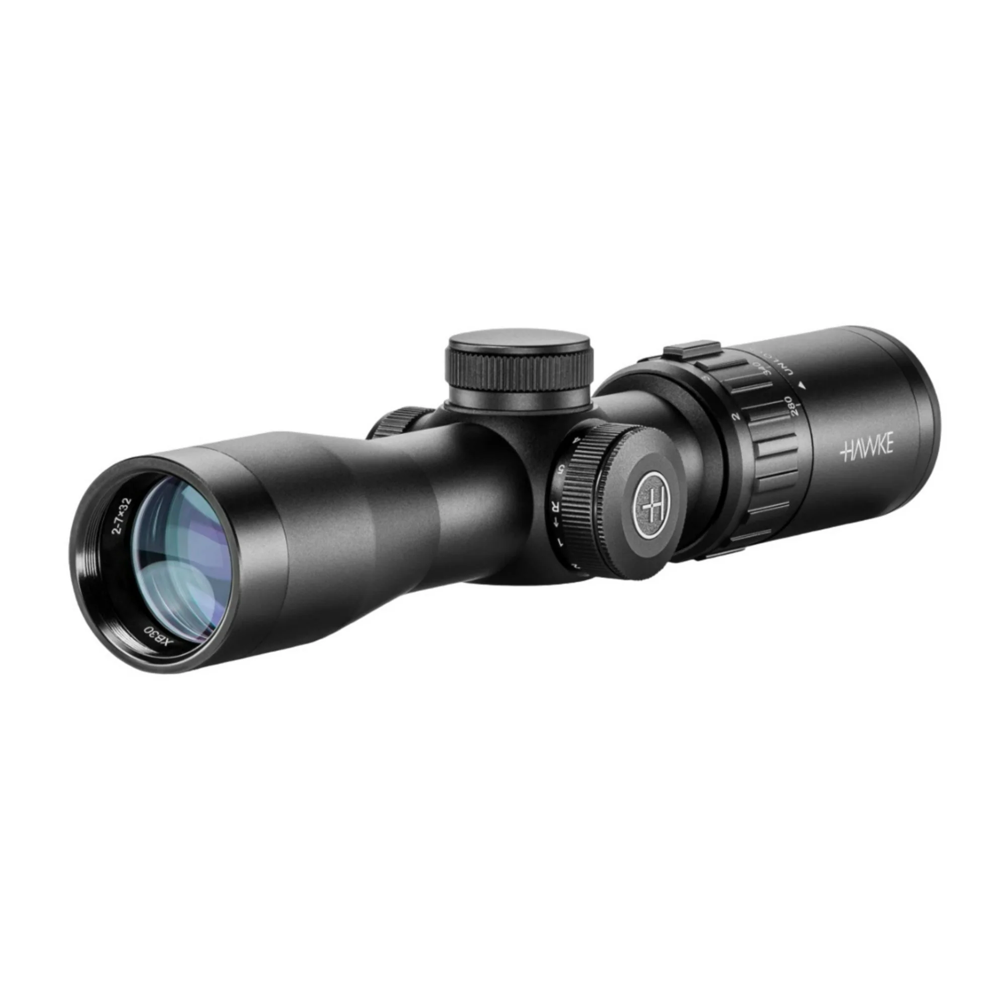 Hawke XB30 SR 2-7x32mm 1/2 MOA Crossbow Scope Bundle with 1-inch Mount Rings (M) - Image 2
