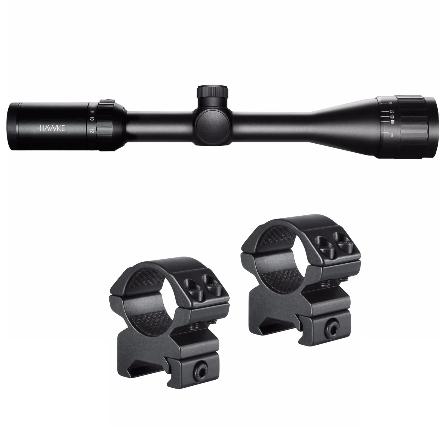 Hawke Sport Optics Vantage 4-12x40AO Mil Dot Riflescope with Mounting Rings Kit - Image 2