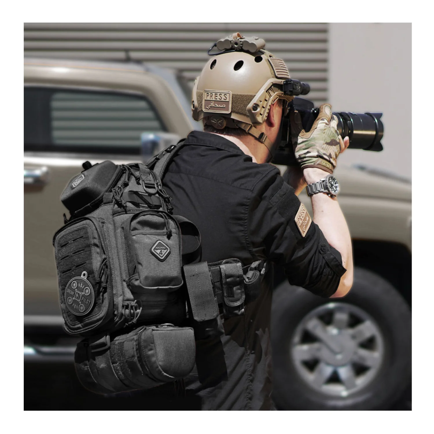 Hazard 4 Jelly Roll Large Padded Lens Case with Modular Webbing (Black) - Image 4