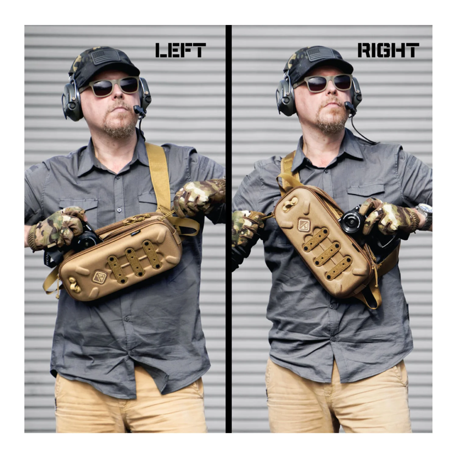Hazard 4 Bandoleer Compact Hard Shell Ambidextrous Sling Bag (Coyote) - Image 8