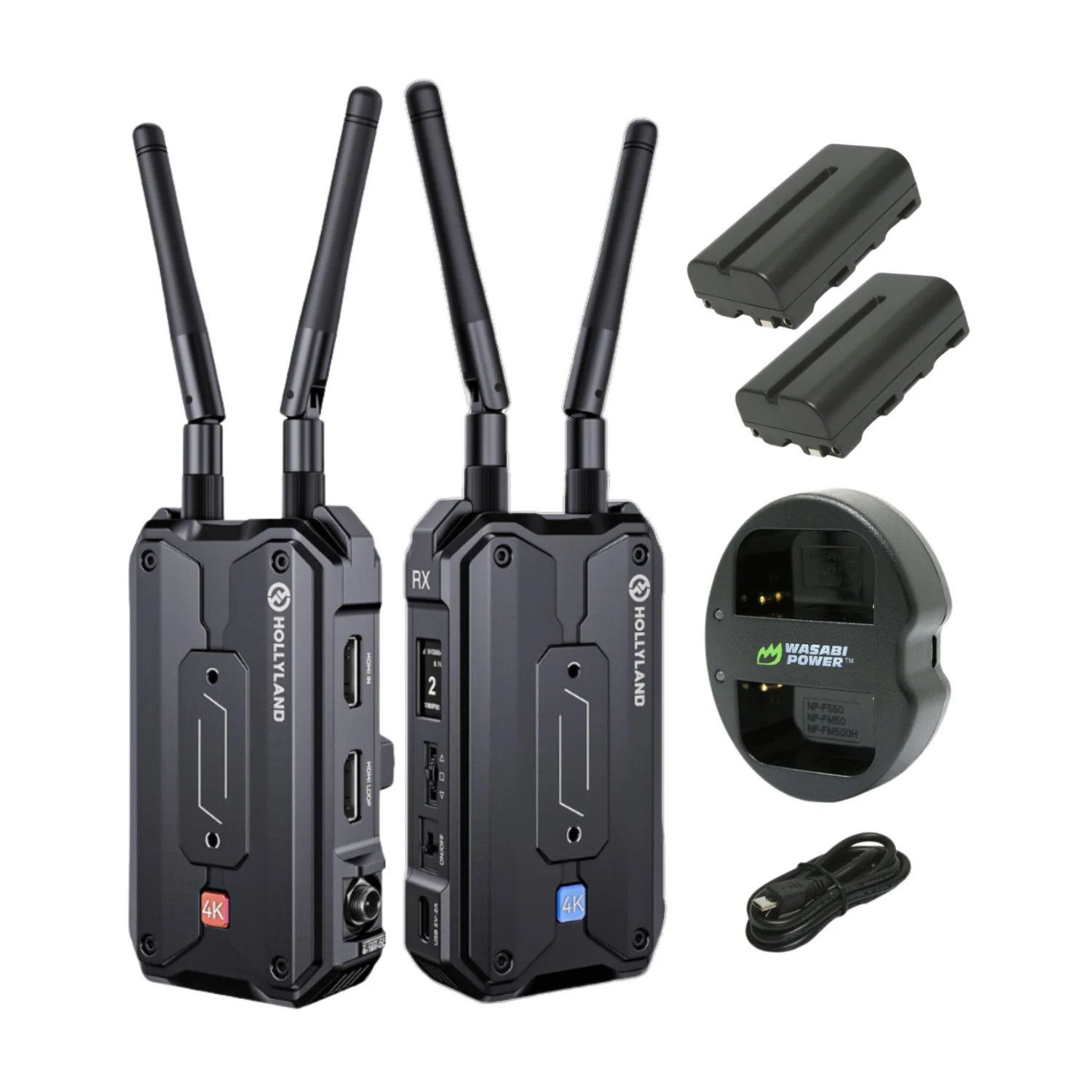 Hollyland Pyro H Wireless HDMI Bundle with Wasabi Power Battery and Charger Kit