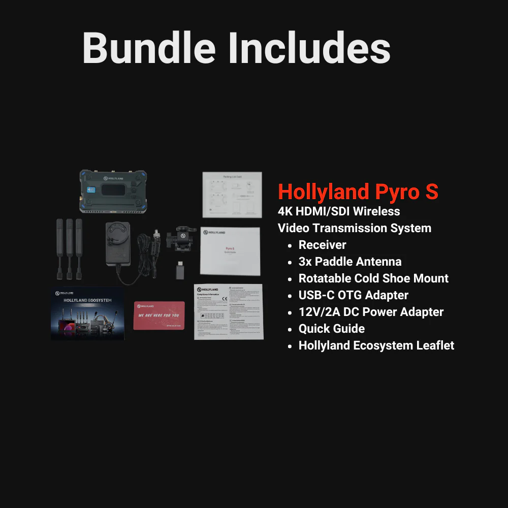 Hollyland Pyro S RX Wireless Video Receiver - 1300 Feet Range, Low Latency, Compatible with Pyro S - Image 3