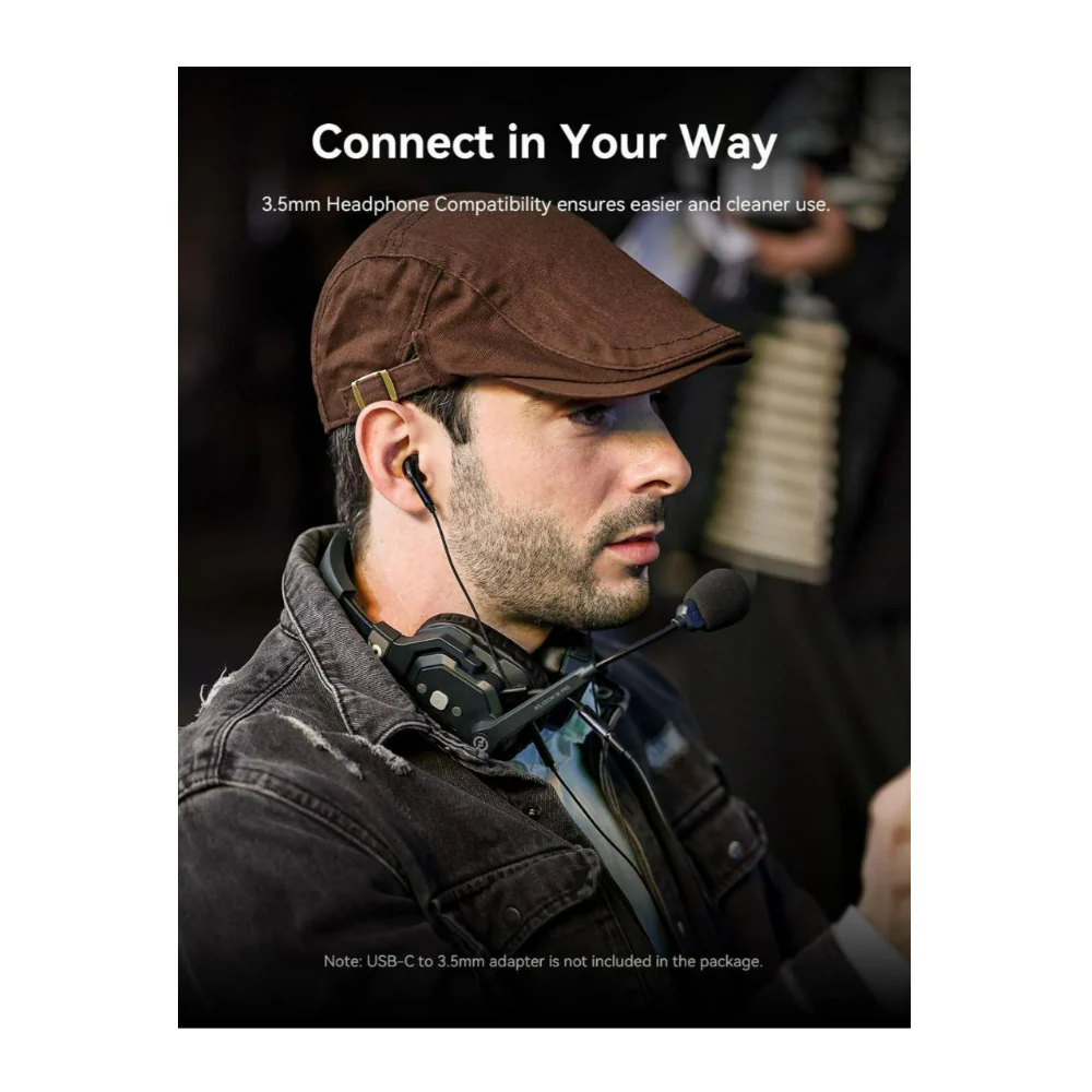 Hollyland Solidcom SE Pro Wireless Remote Headset with Dual-Mic Noise Cancellation (1.9GHz, Green) - Image 4