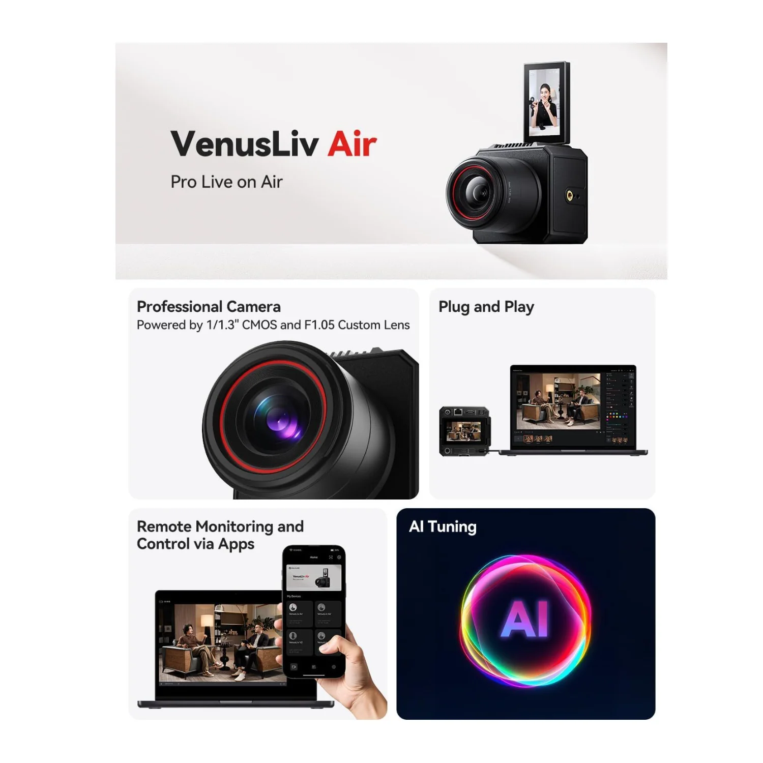 Hollyland VenusLiv Air All-in-One Live Streaming Camera - Image 2