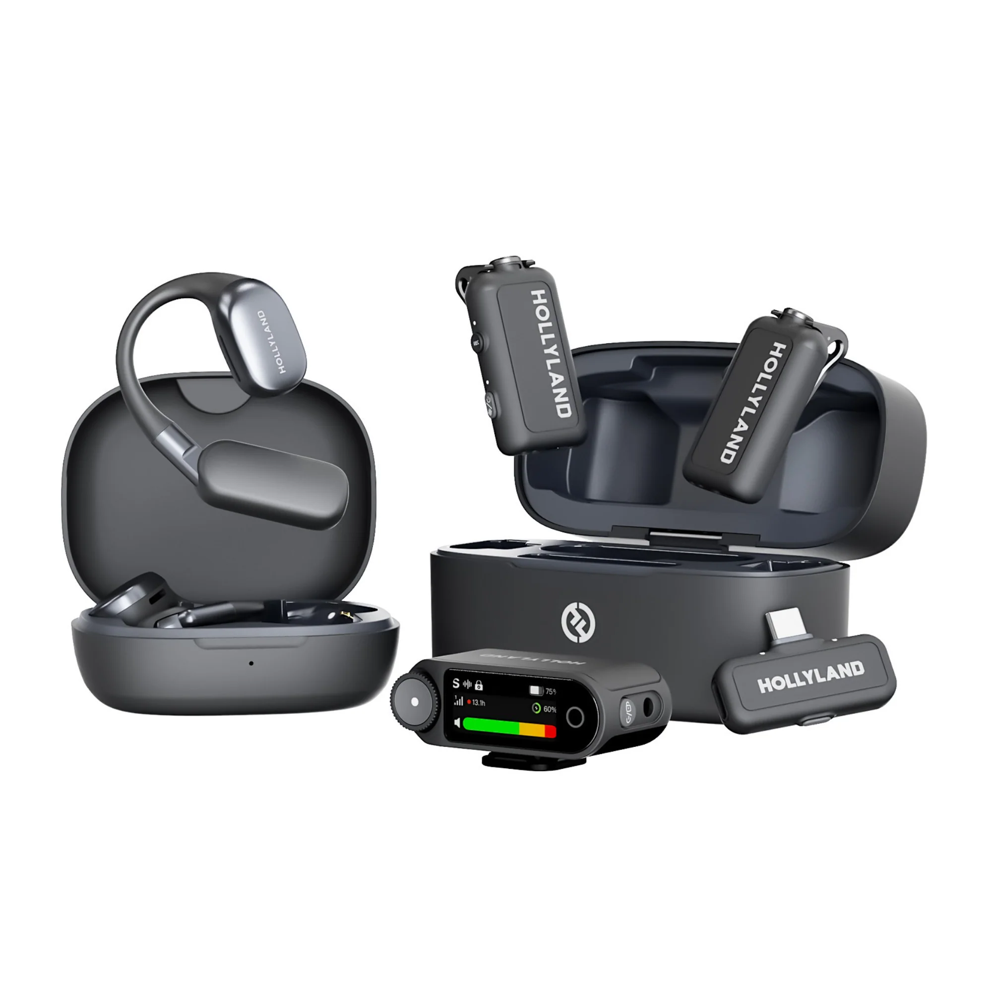 Hollyland LARK MAX 2 Ultimate Combo Wireless Microphone System (Gray) Bundle - Image 2