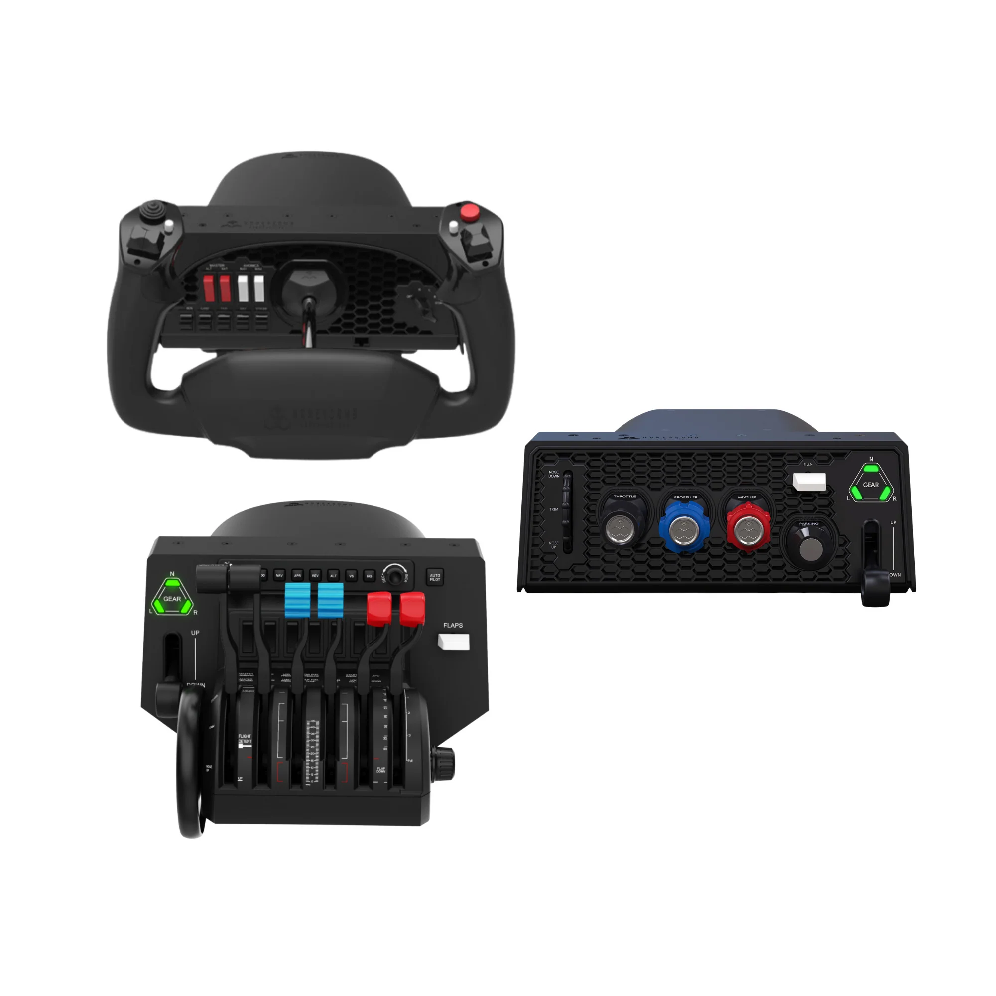 Honeycomb Aeronautical Alpha Flight Controls Yoke & Switch Panel Bundle