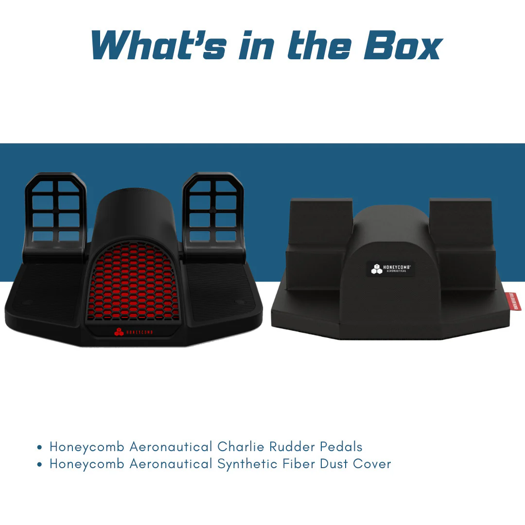 Honeycomb Aeronautical Charlie Rudder Pedals with Honeycomb Aeronautical Dust Cover (Black) Bundle - Image 7