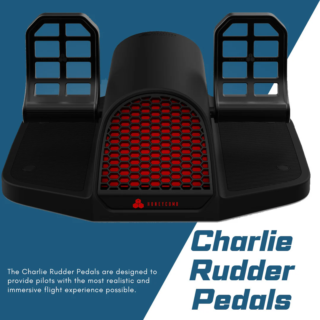 Honeycomb Aeronautical Charlie Rudder Pedals with Adjustable Tension Knob and Aluminum Body Bundle - Image 3