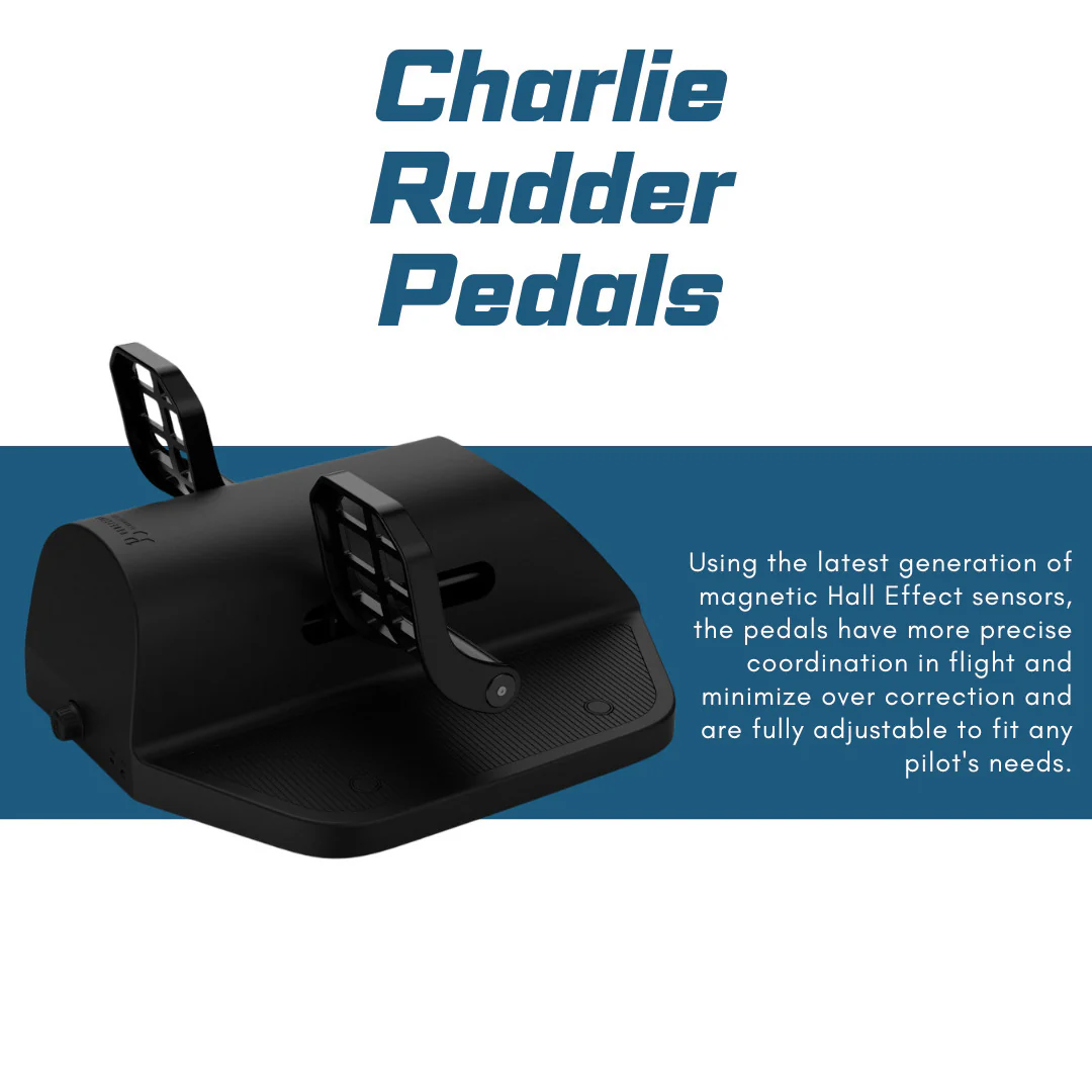 Honeycomb Aeronautical Charlie Rudder Pedals with Adjustable Tension Knob and Aluminum Body Bundle - Image 5