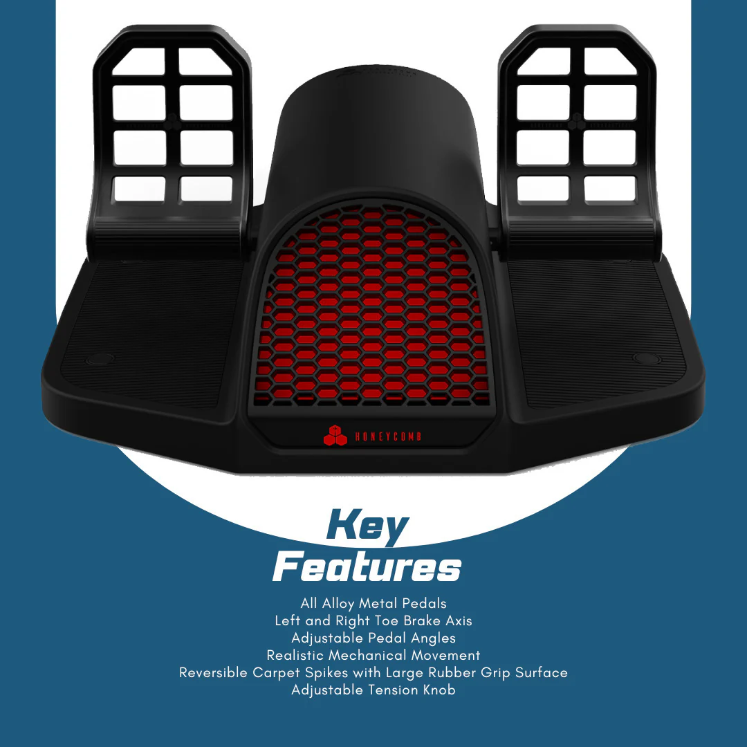 Honeycomb Aeronautical Charlie Rudder Pedals with Adjustable Tension Knob and Aluminum Body Bundle - Image 6