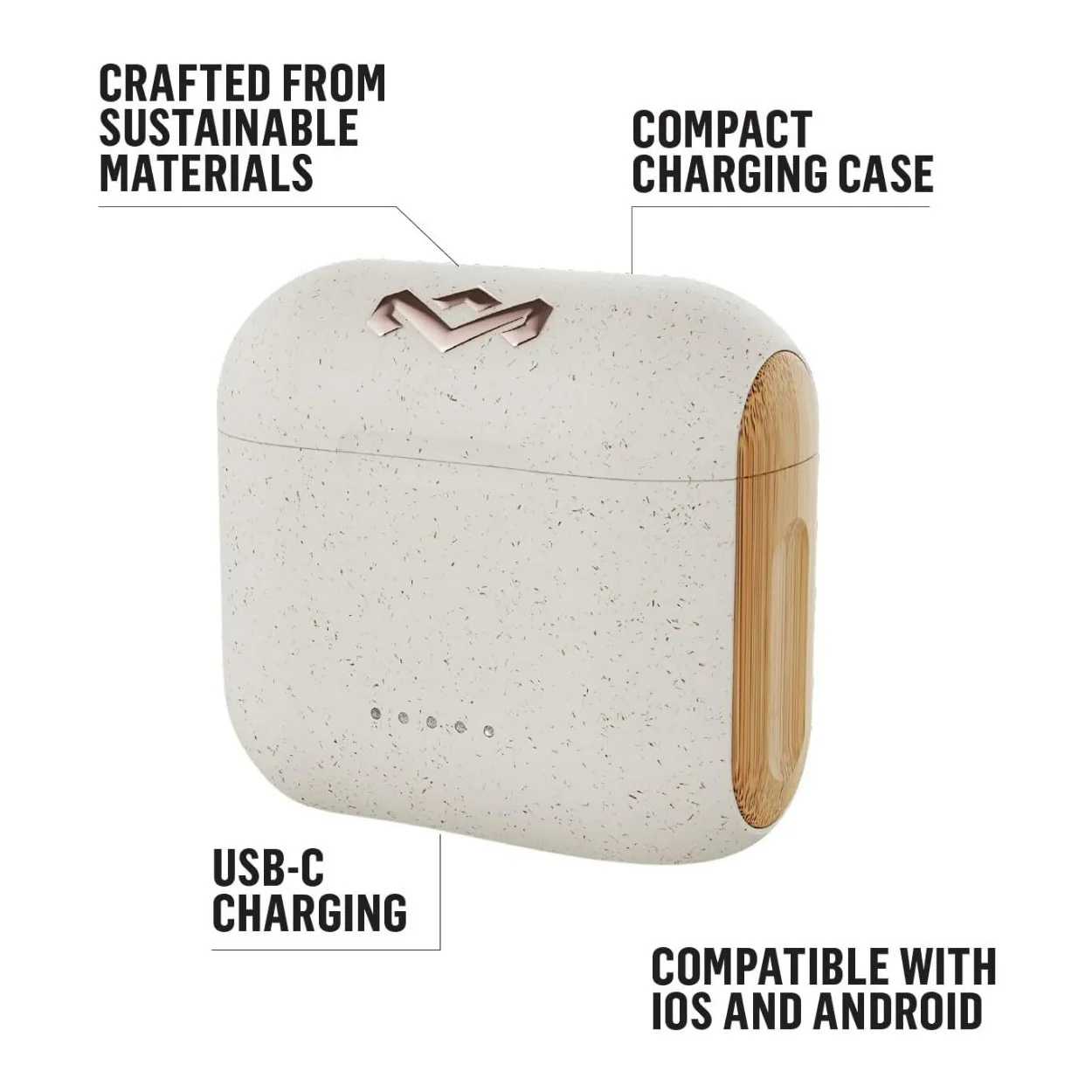 House of Marley Rebel True Wireless Earbuds with Ear Housing Touch Control (Cream and White) - Image 4