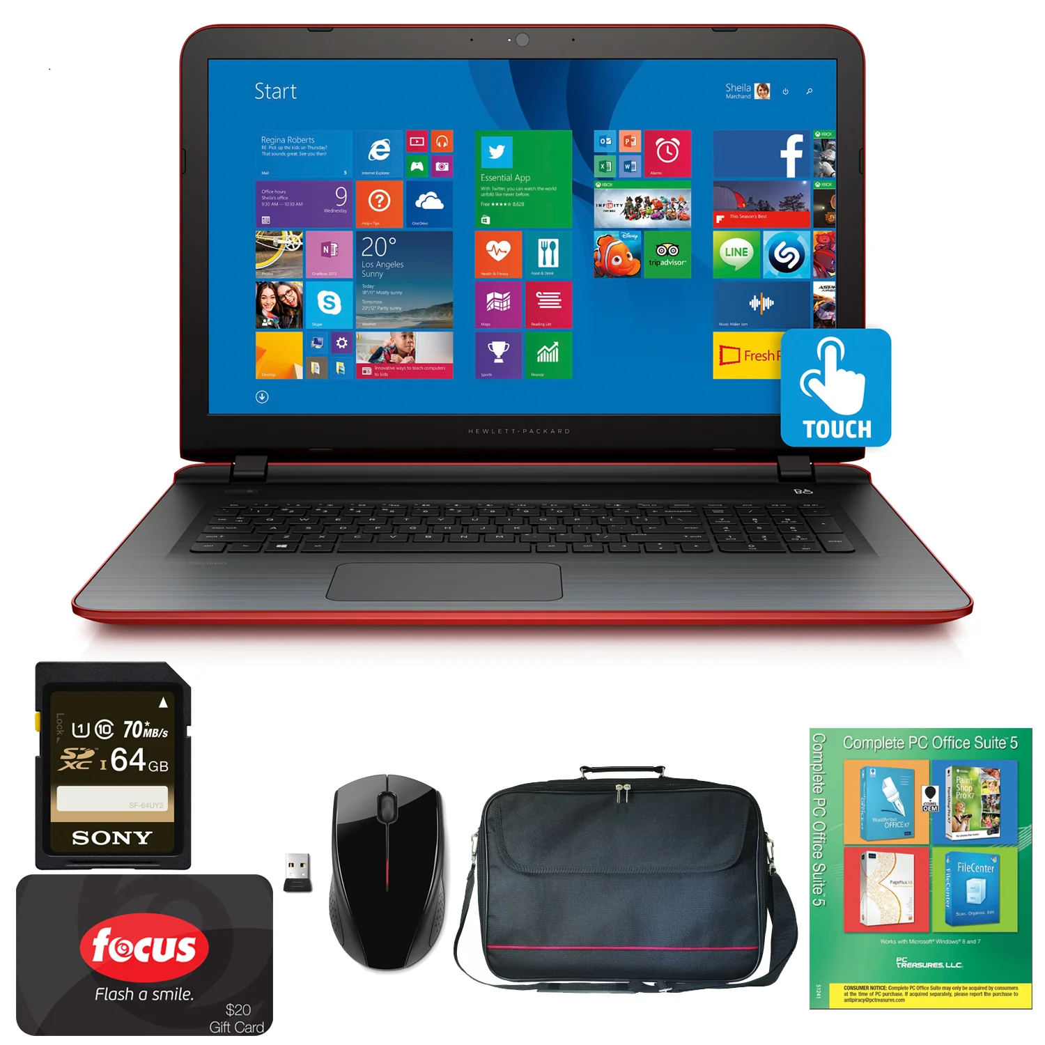 HP Pavilion 17-g035cy 17.3" Touchscreen Notebook, AMD Quad-Core A6, Windows 8.1 (Refurbished) - Image 2