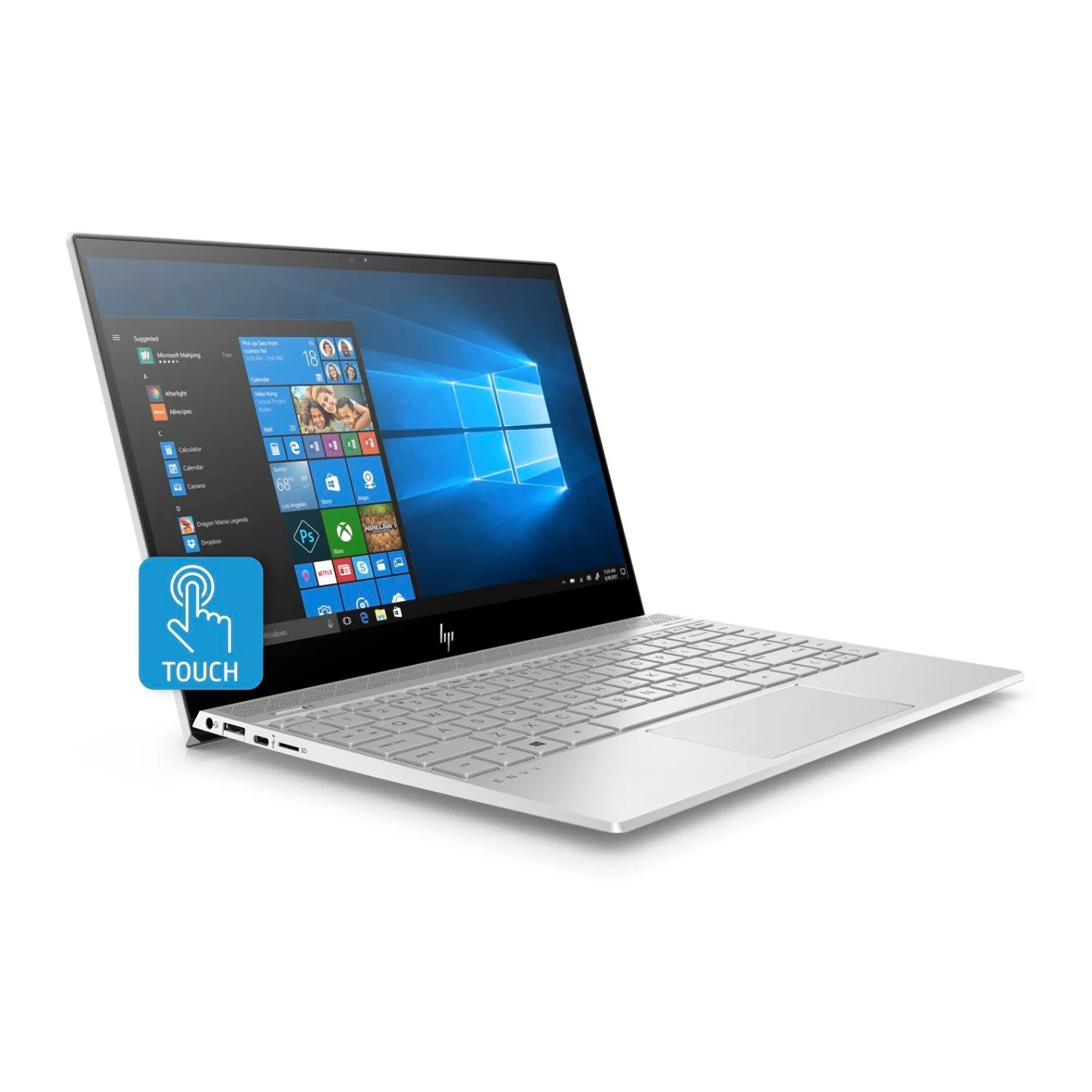 HP ENVY Laptop, 13.3" 4K Touch (3480x2160), Intel Core i7-8565U, 16GB RAM, 1TB SSD, Windows 10 (Certified Refurbished) - Image 2