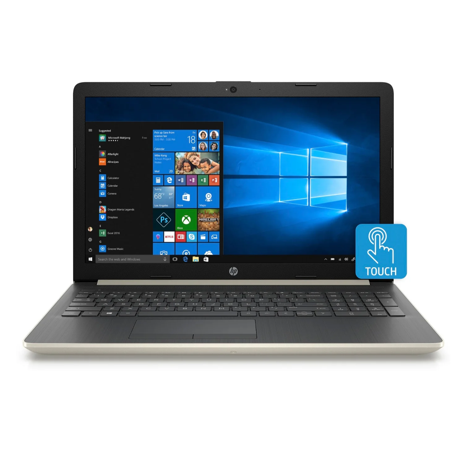 HP Laptop, 15.6" HD Touch, Intel Core i5-8250U, 8GB RAM, 1TB HDD, Microsoft 365 Personal 1-Year (Pale Gold) (Certified Refurbished) - Image 3