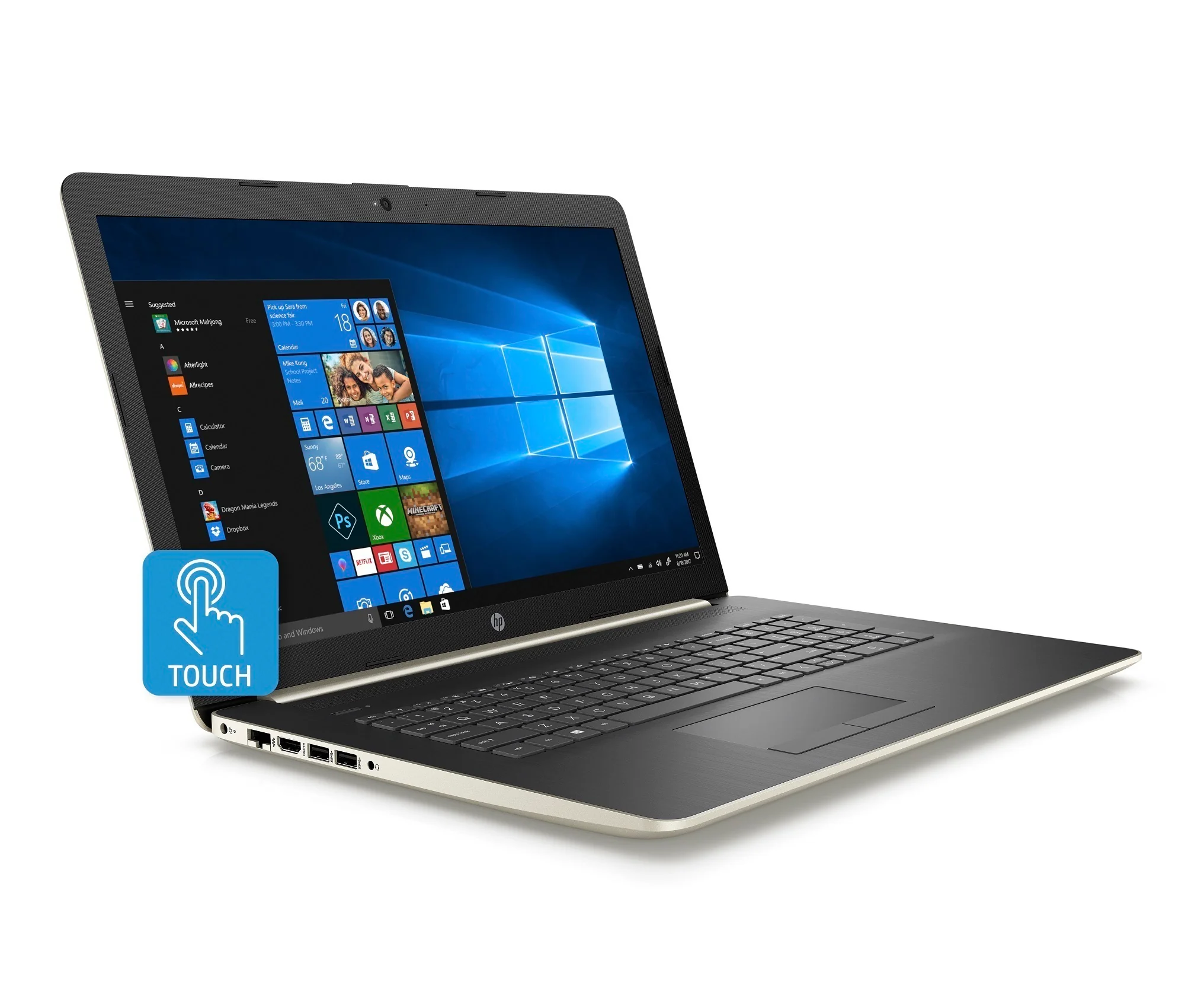 HP 17-BY0012 17.3" HD+ Touchscreen Laptop, Intel Core i5-8250U, 12GB RAM, 1TB HDD, Radeon 2GB (Certified Refurbished) - Image 3