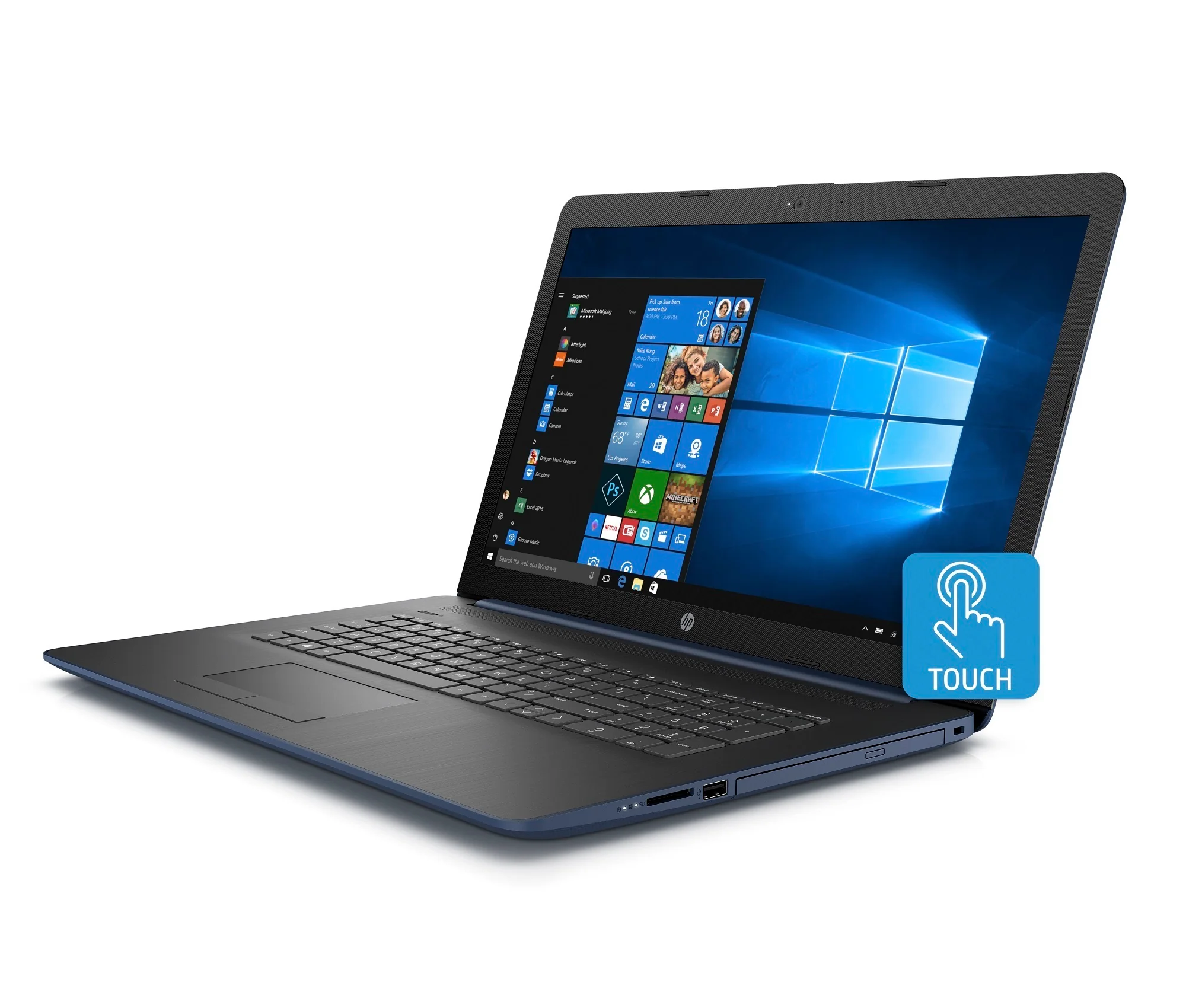 HP 17-BY00 17.3" Touchscreen Laptop, Intel Core i5-8250U, 12GB RAM, 1TB HDD, Radeon 530 2GB (Certified Refurbished) - Image 3