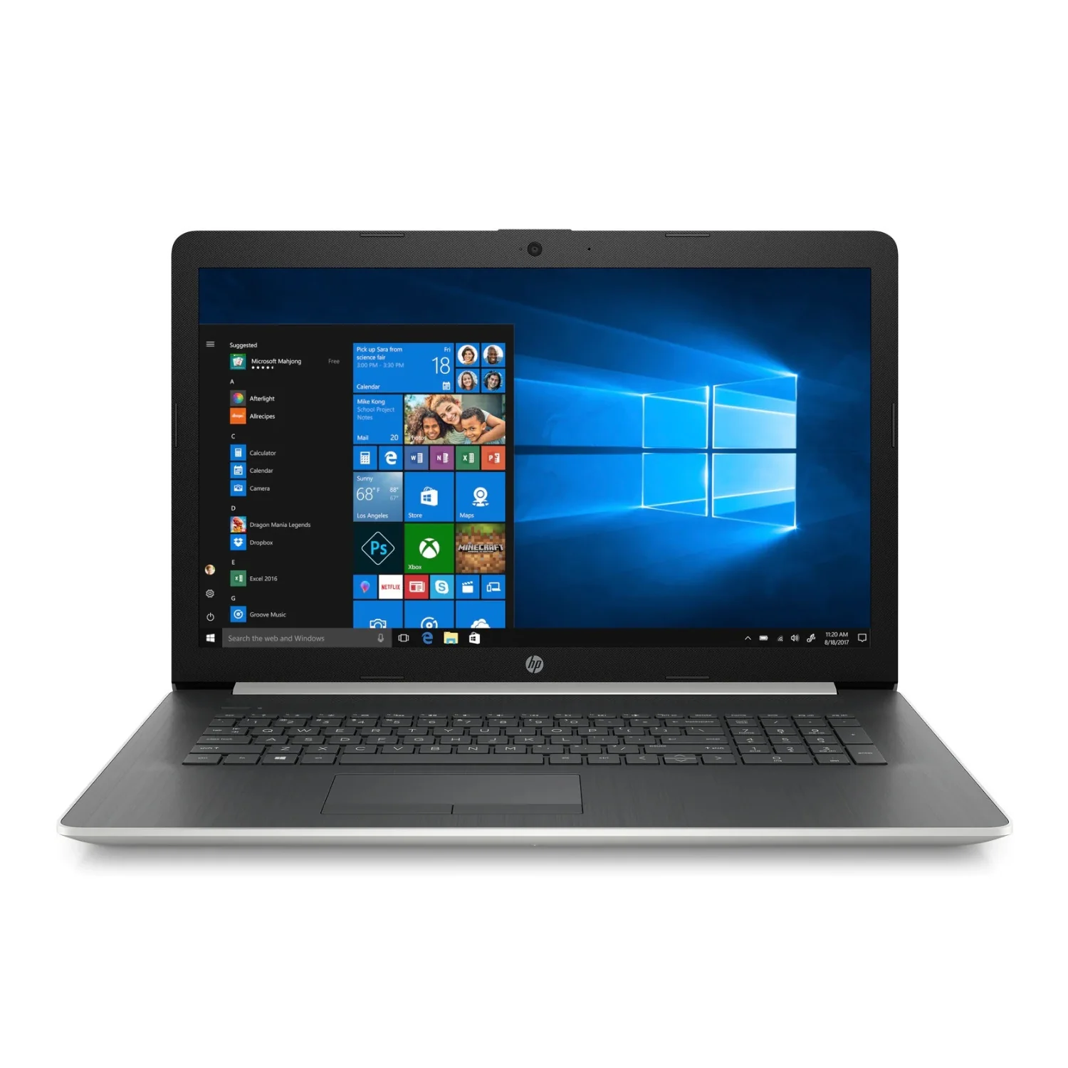 HP 17-BY 17.3" HD+ Laptop, Intel Core i7-8565U, 8GB RAM, 256GB SSD, Windows 10 (Certified Refurbished)