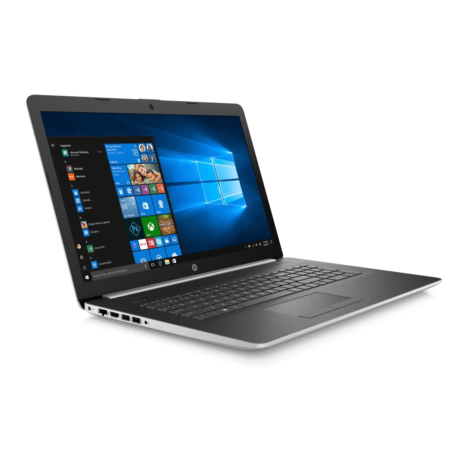 HP 17-BY 17.3" HD+ Touchscreen Laptop, Intel Core i5-10210U, 12GB RAM, 1TB HDD, Windows 10 (Natural Silver) (Certified Refurbished) - Image 2