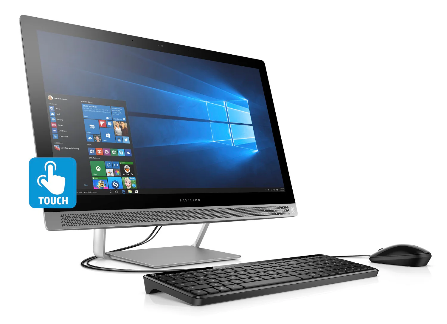 HP Pavilion 24-b227c 23.8" FHD Touch All-in-One PC, Intel Core i5-7400T, 12GB RAM (Certified Refurbished) - Image 2