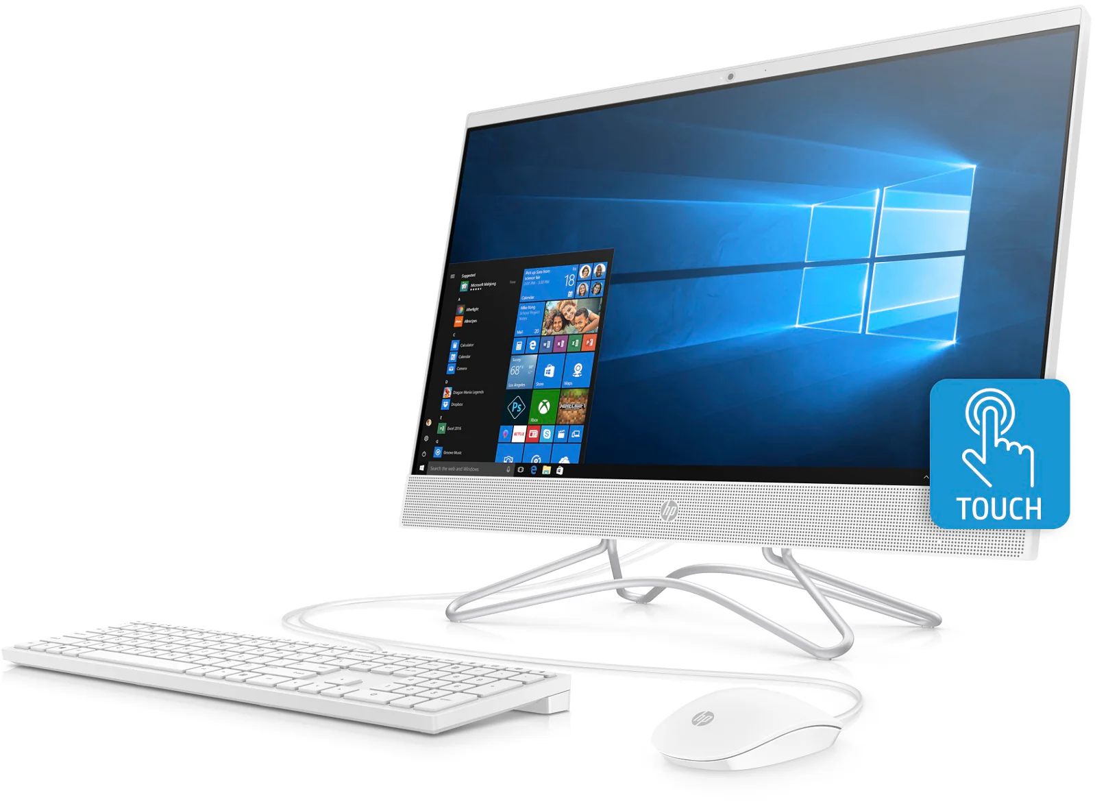 HP 24F 23.8" FHD Touch All-in-One Desktop PC, AMD A9, 8GB RAM, 1TB HDD (Certified Refurbished) - Image 2