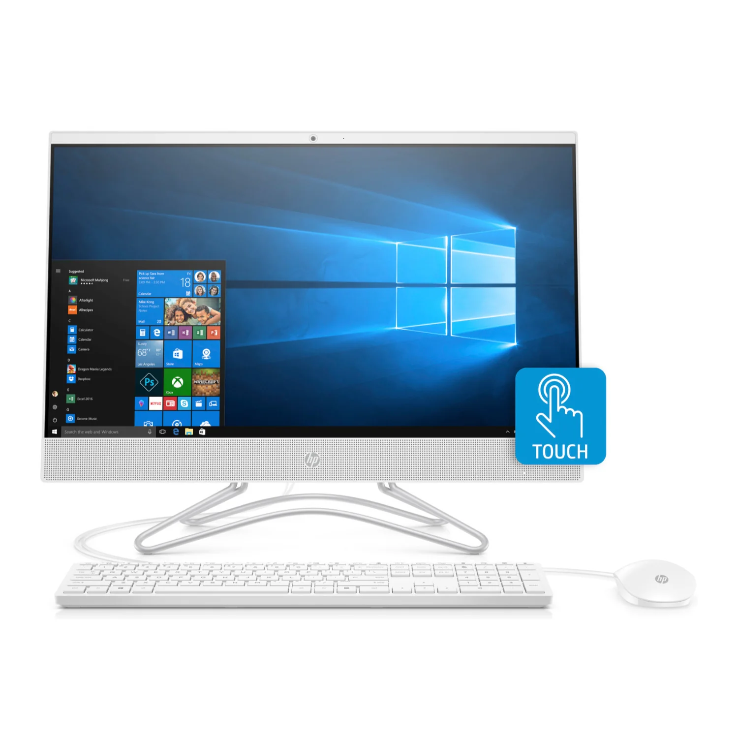 HP 24-F 23.8" FHD Touch All-in-One PC, AMD A6, 4GB RAM, 1TB HDD, Windows 10 (Certified Refurbished)