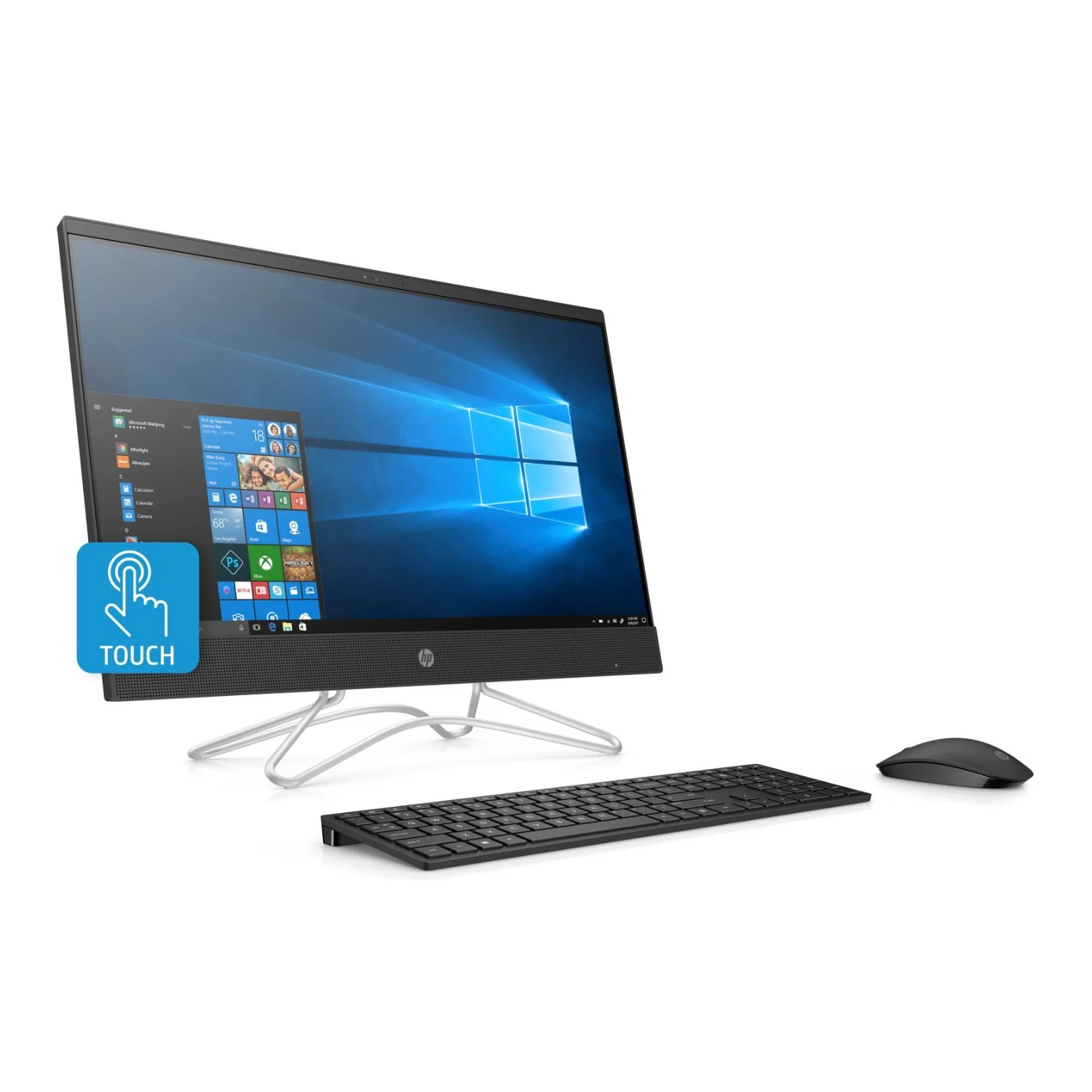 HP 24-F 23.8" FHD Touch All-in-One PC, AMD A-300U, 8GB RAM, 1TB HDD, Windows 10 (Black) (Certified Refurbished) - Image 2