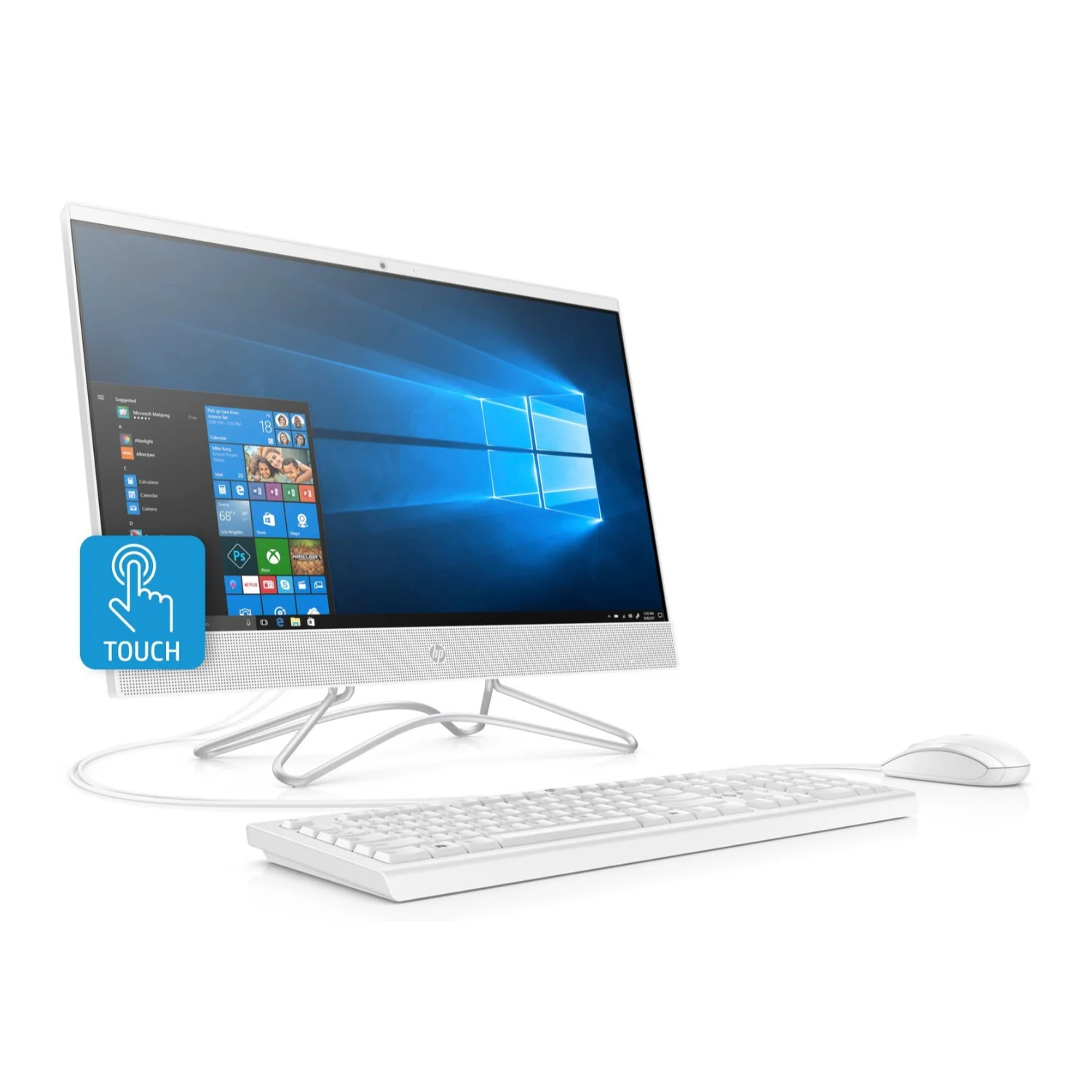 HP 24-F1040 23.8" FHD Touch All-in-One PC, AMD Ryzen 3 3200U, 8GB RAM, 1TB HDD + 128GB SSD (Certified Refurbished) - Image 2
