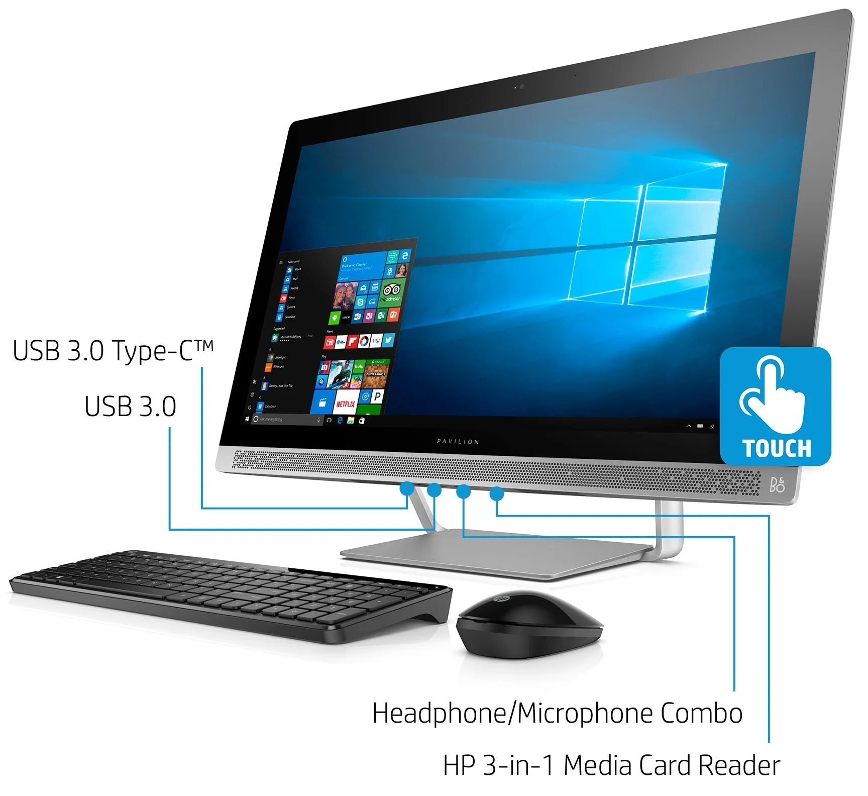 HP Envy 27" 4K UHD All-in-One Desktop, Intel Core i7-7700T, 2TB HDD + 256GB SSD (Refurbished) - Image 2