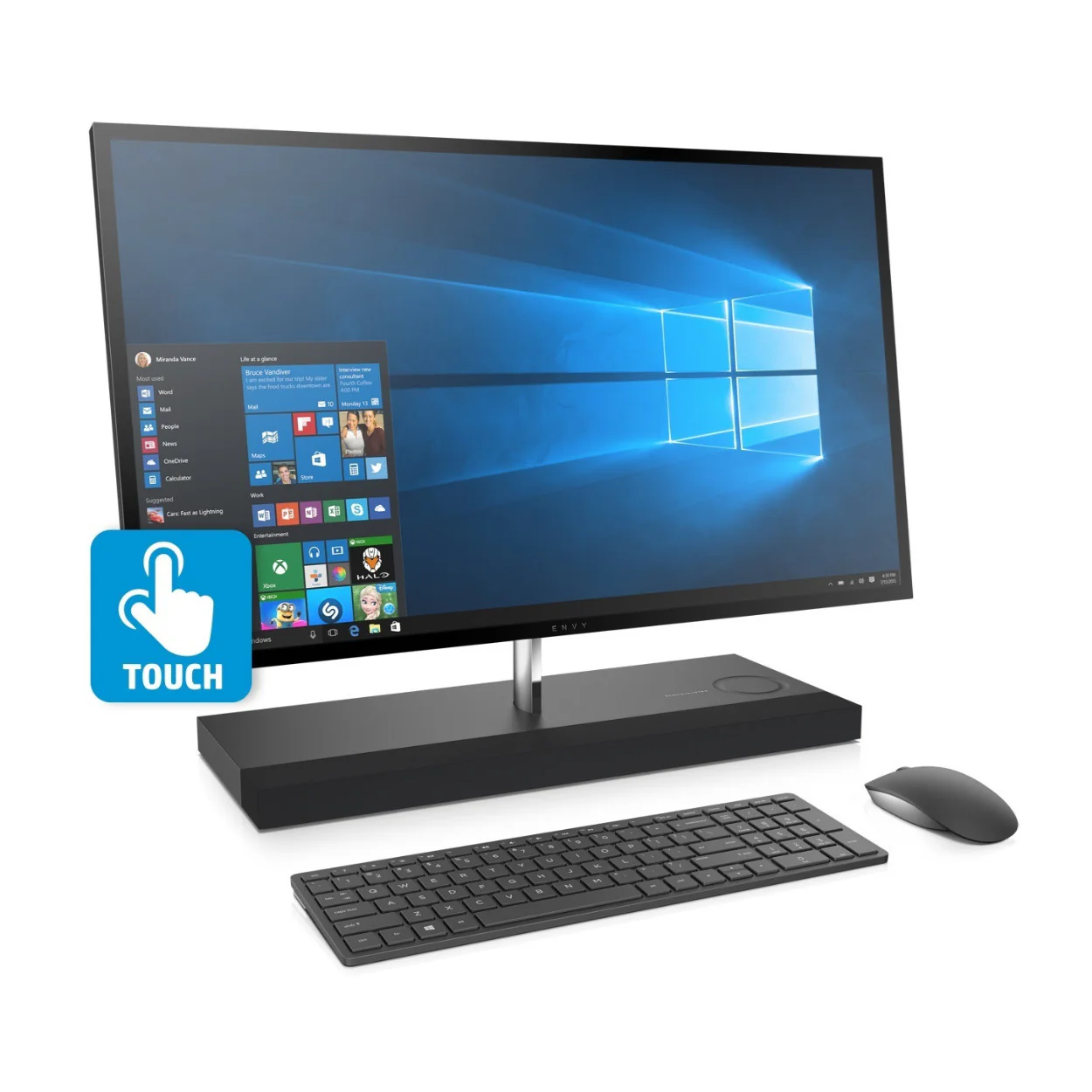 HP Envy 27-b245se 27" QHD Touch All-in-One PC, Intel Core i7-8700T, 16GB RAM, 256GB SSD + 1TB HDD, GTX 1050 4GB (Certified Refurbished) - Image 2