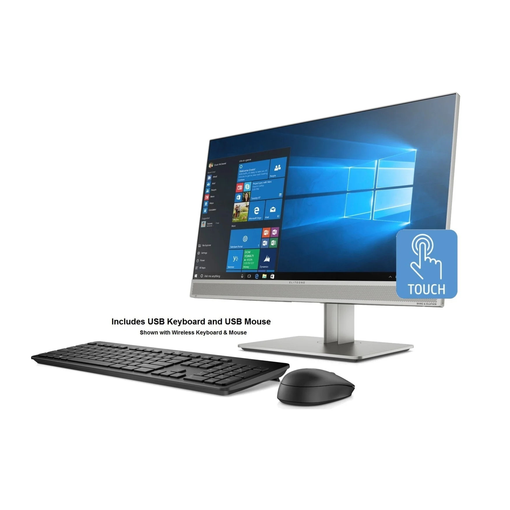 HP EliteOne 800 G5 23.8" FHD Touch All-in-One PC, Intel Core i5-9500, 16GB RAM, 256GB SSD, Windows 10 Pro (Certified Refurbished) - Image 3