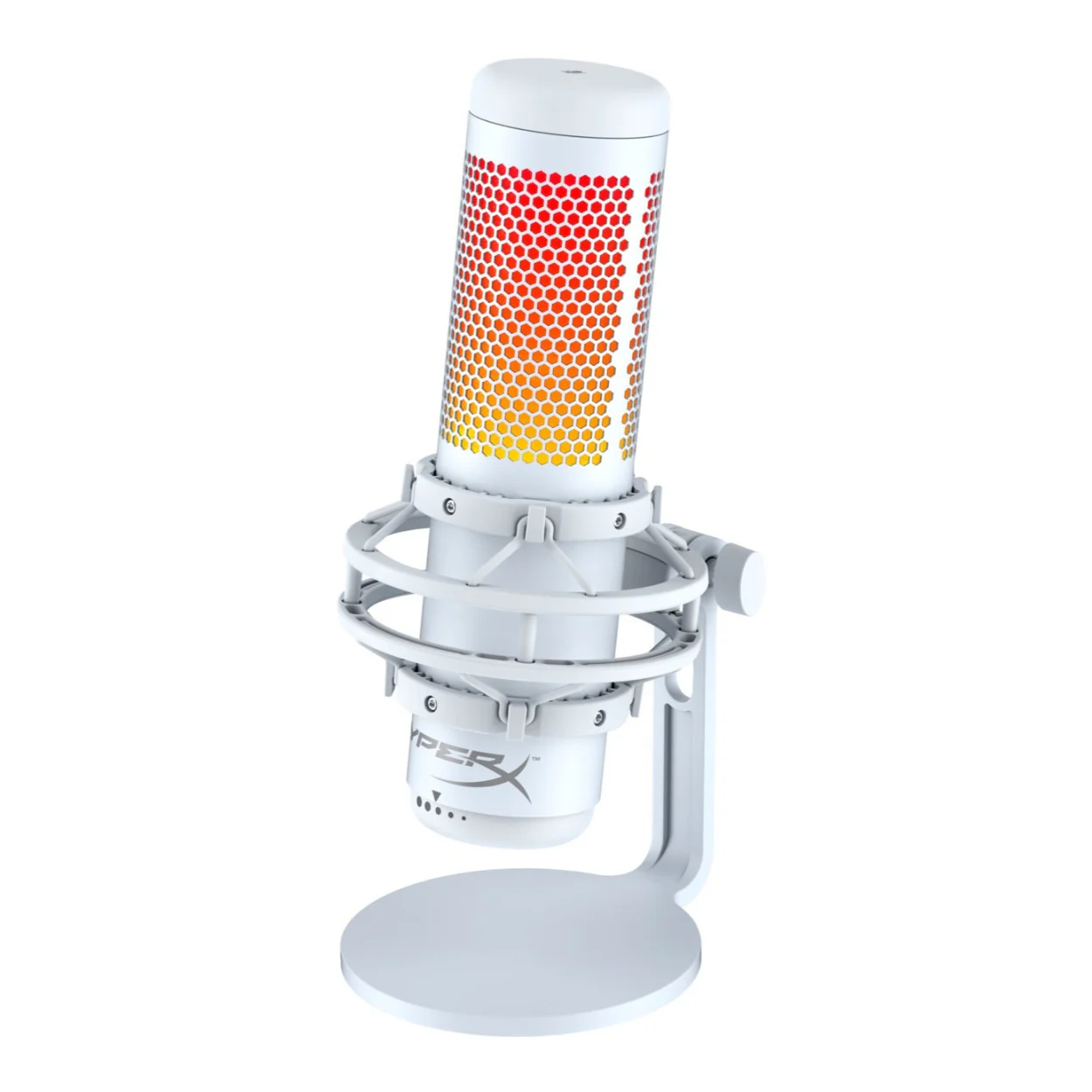 HyperX QuadCast S USB Gaming Microphone with RGB Lighting, White/Gray (Certified Refurbished) - Image 3