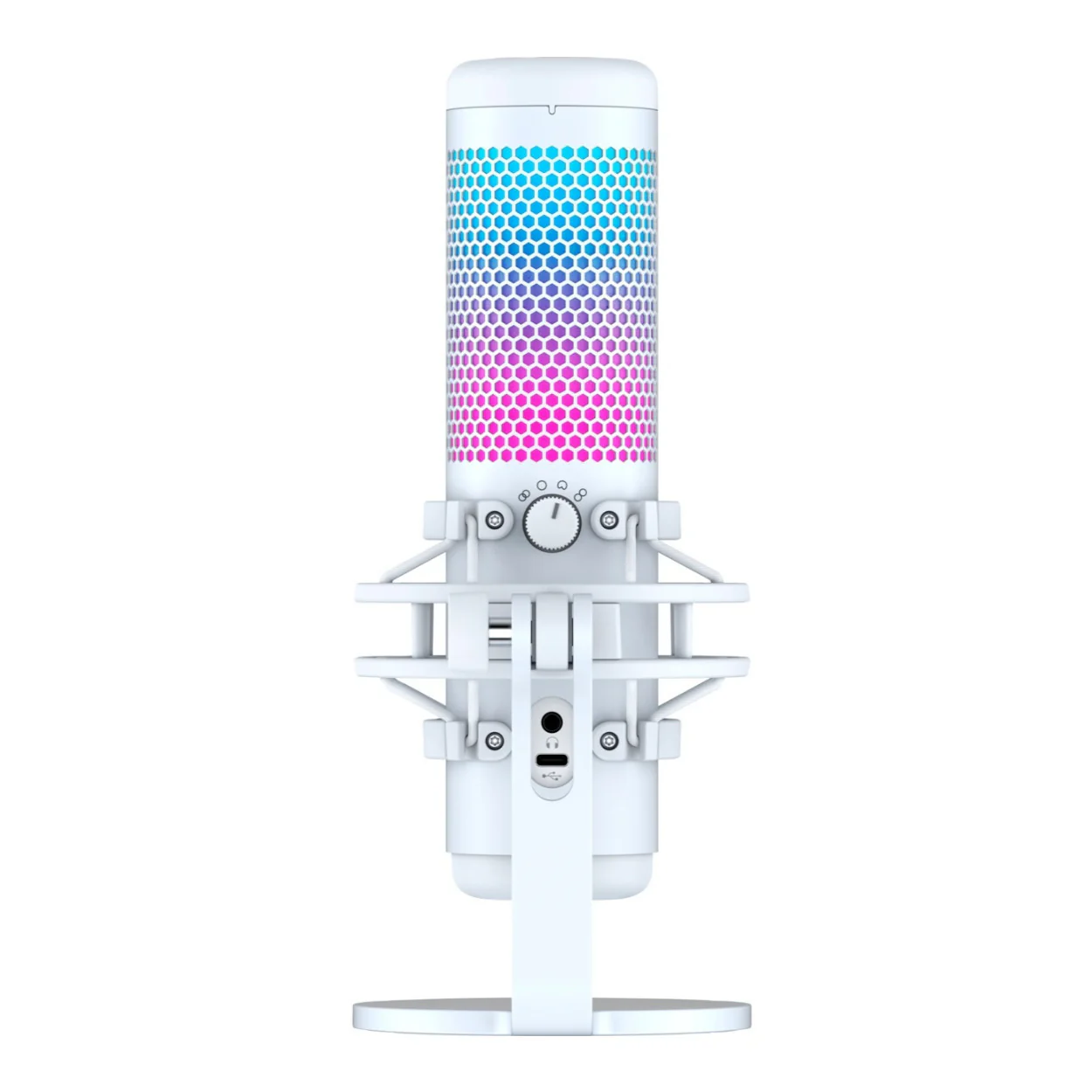 HyperX QuadCast S USB Gaming Microphone with RGB Lighting, White/Gray (Certified Refurbished) - Image 4