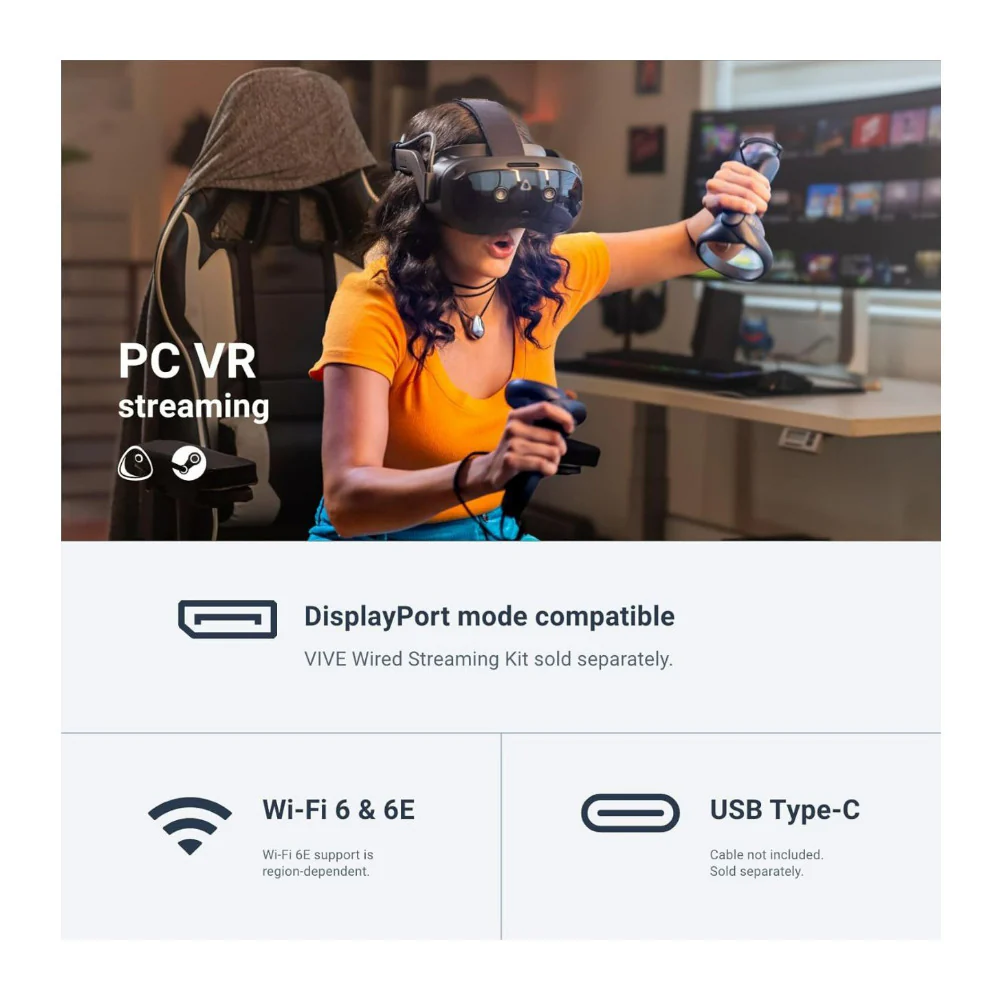 HTC VIVE Focus Vision Virtual Reality Headset with Controllers, 5K Resolutions and 12GB RAM (Black) - Image 5