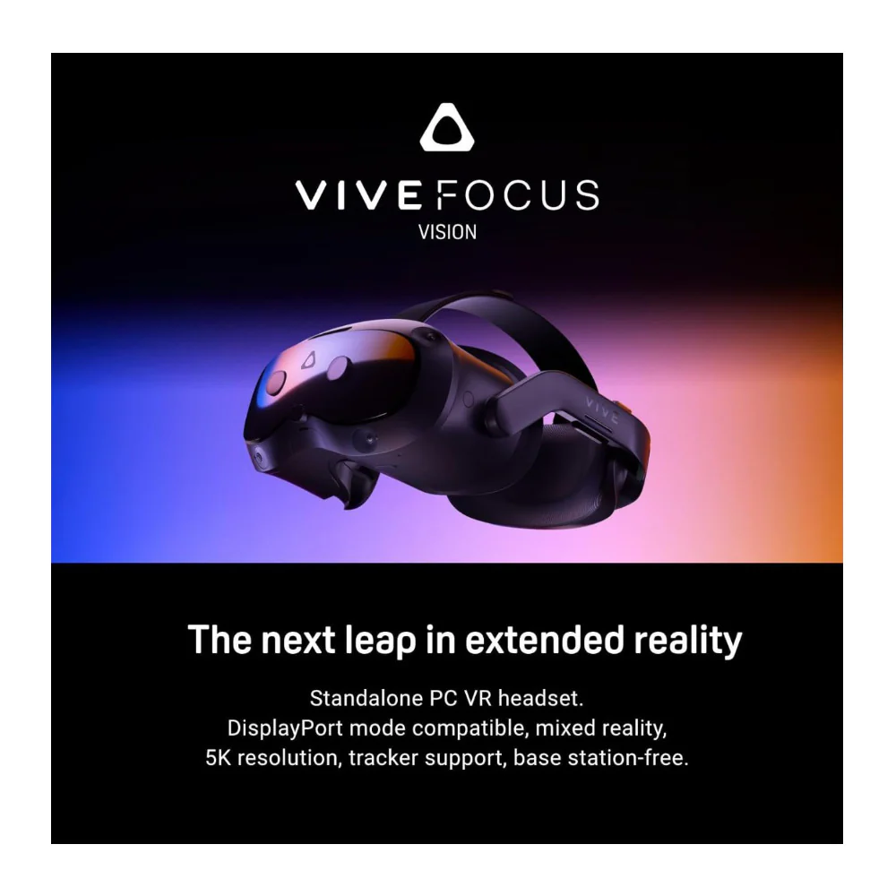 HTC VIVE Focus Vision Virtual Reality Headset with Controllers, 5K Resolutions and 12GB RAM (Black) - Image 7