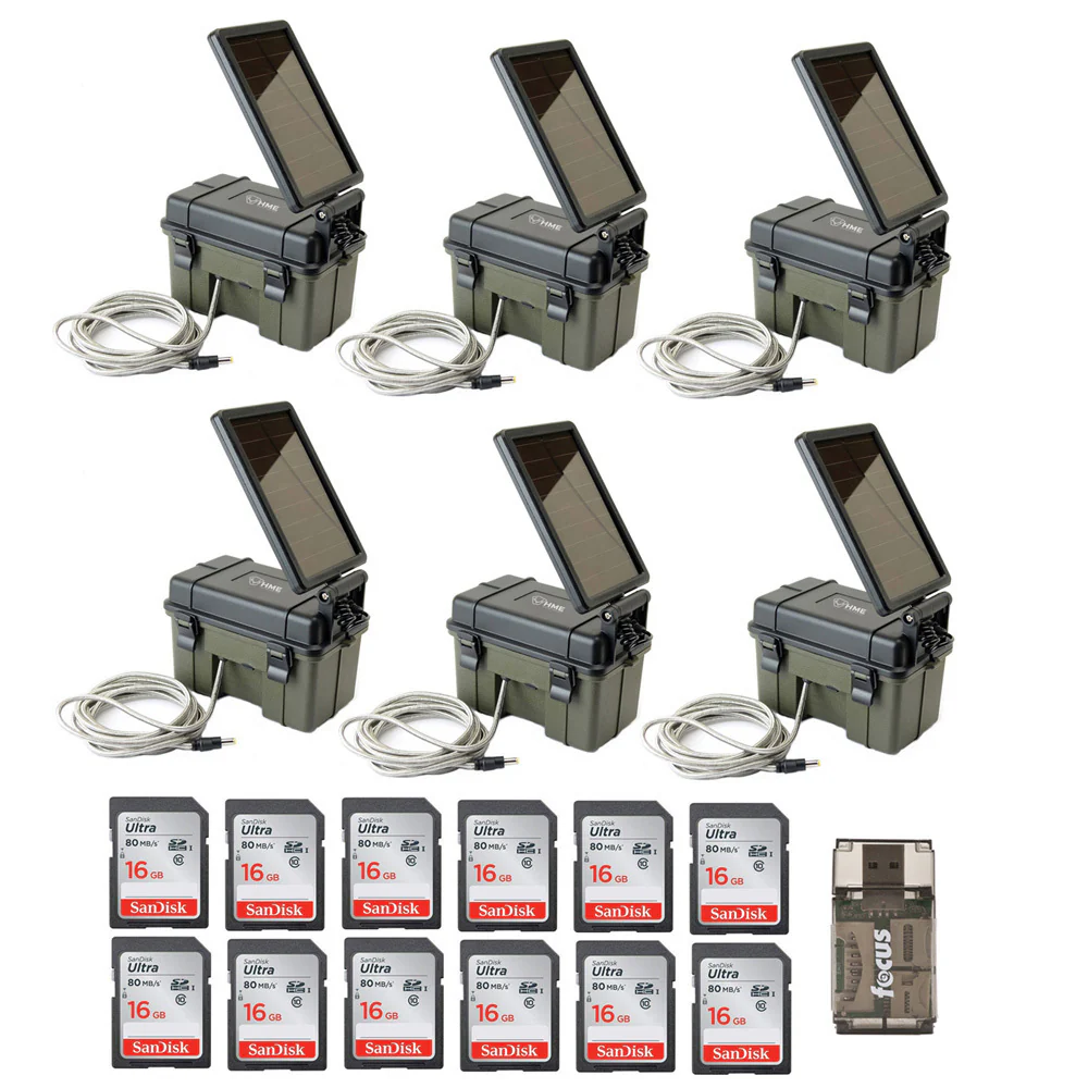 Stealth Cam HME-12VBBSLR Trail Cam Solar Auxiliary Power Pack, 6-Pack, Universal