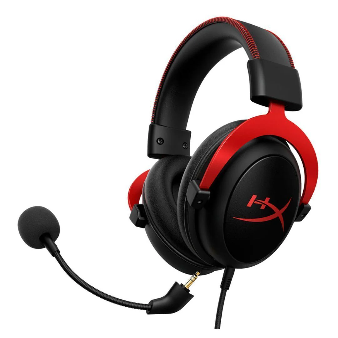HyperX Cloud II Wired Gaming Headset with Memory Foam and Leatherette and 53mm Drivers (Black-Red) - Image 3