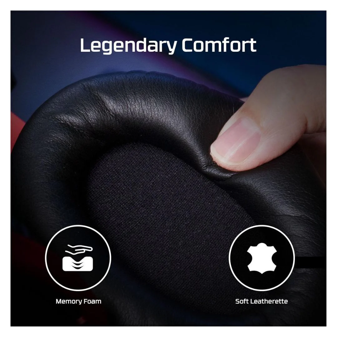 HyperX Cloud II Wired Gaming Headset with Memory Foam and Leatherette and 53mm Drivers (Black-Red) - Image 6