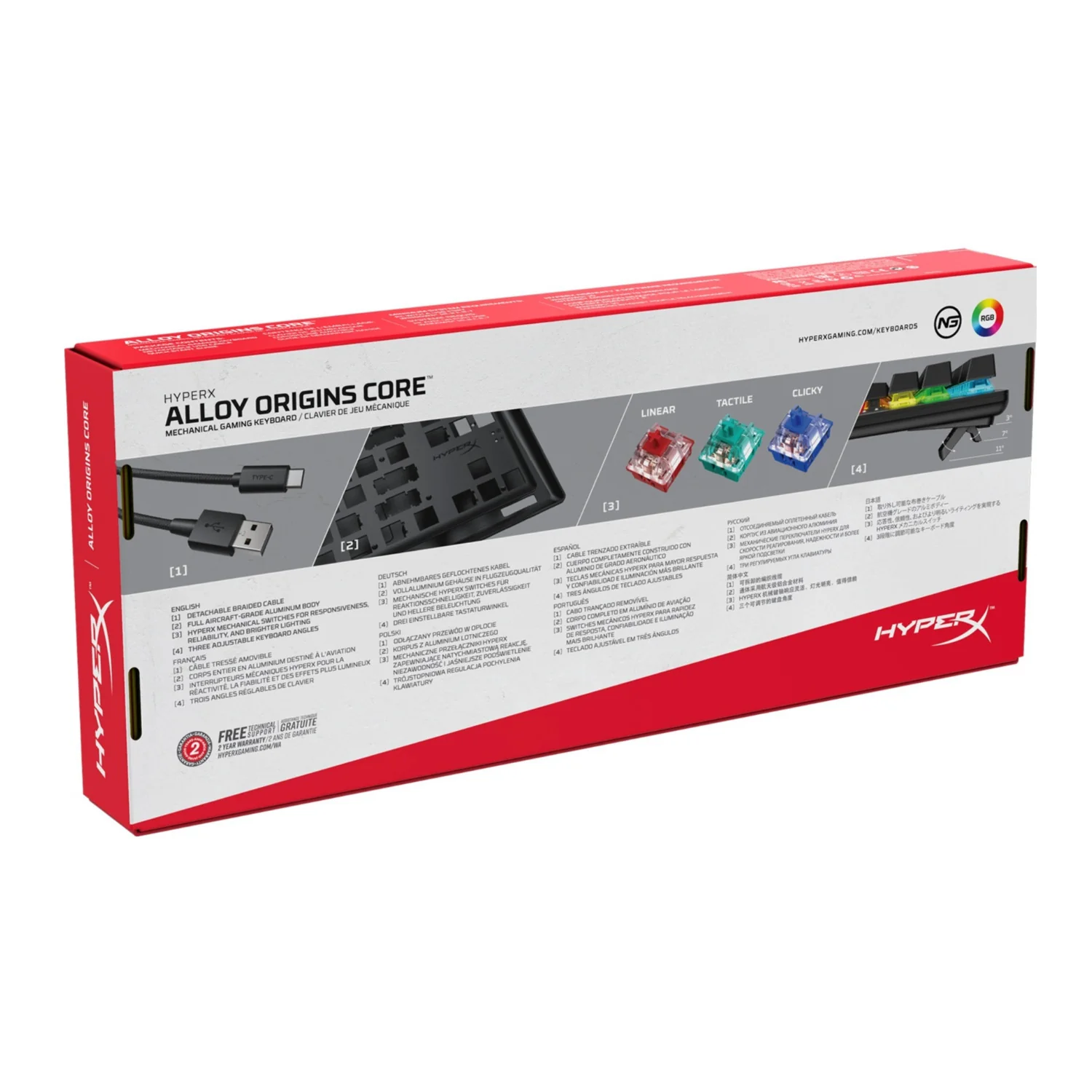 HyperX Alloy Origins Core TKL Mechanical Gaming Keyboard with Aqua Switches (Certified Refurbished) - Image 7