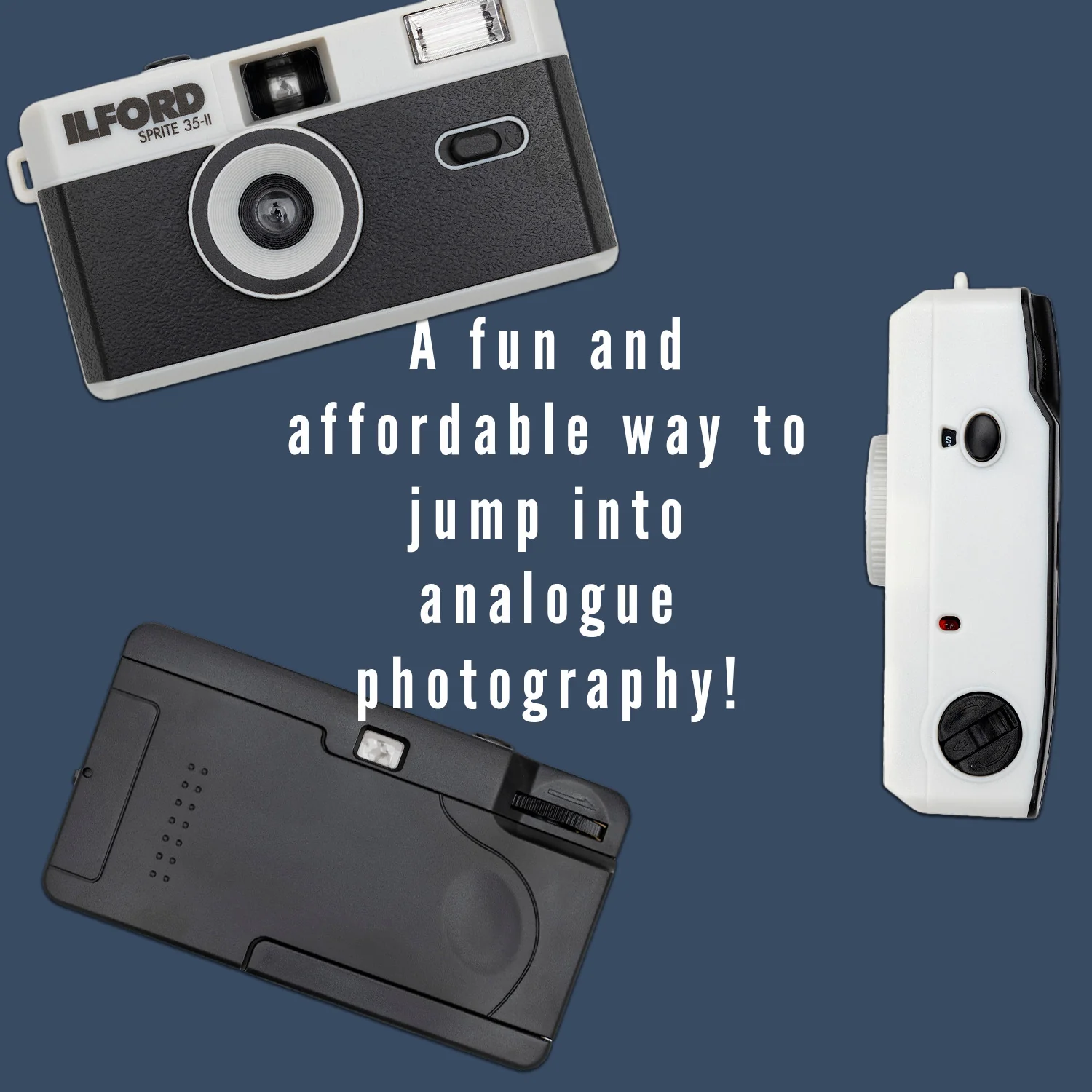 Ilford Sprite 35-II Reloadable 35mm Analog Film Camera and Ilford Film Roll (3-Pack) Bundle - Image 5